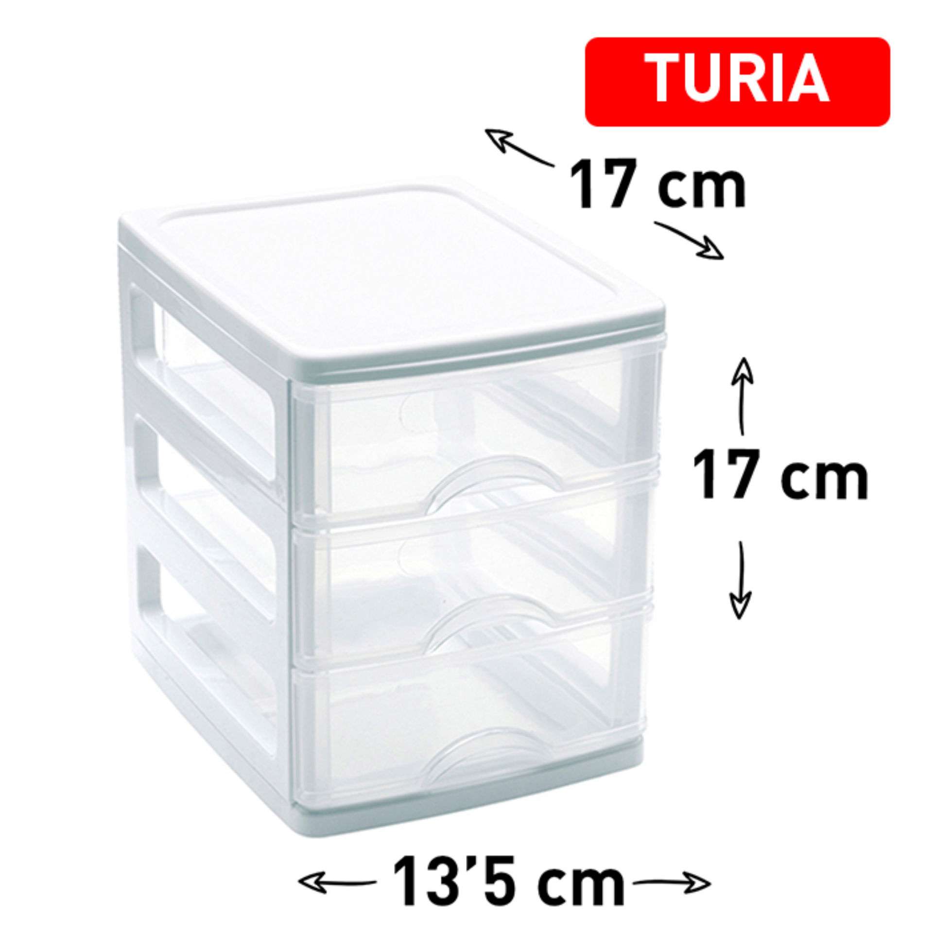 CASSETTIERA 3 CASSETTI TURIA BIANCOPlastic Forte