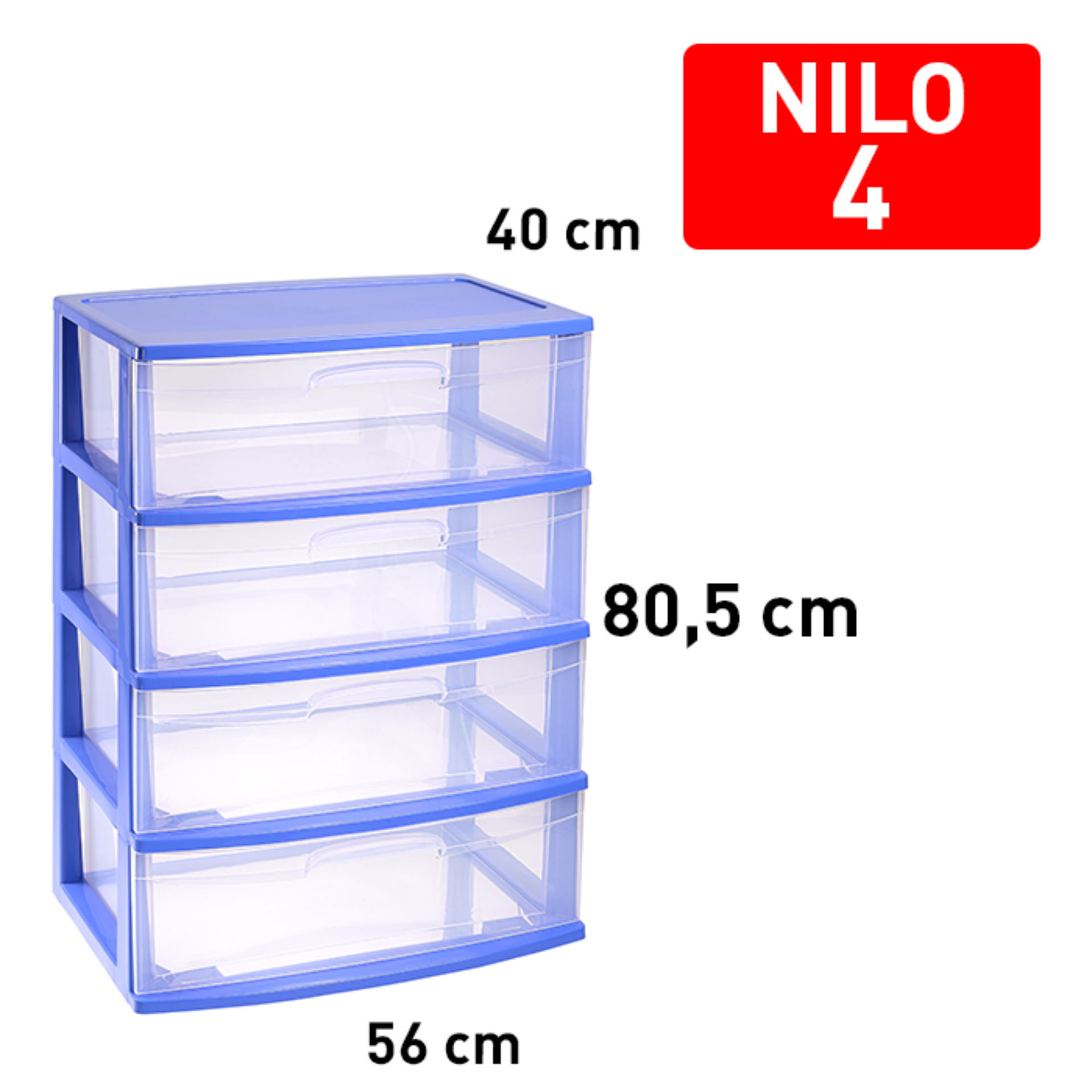 CASSETTIERA NILO 4 CASSETTI BLU CAJPlastic Forte