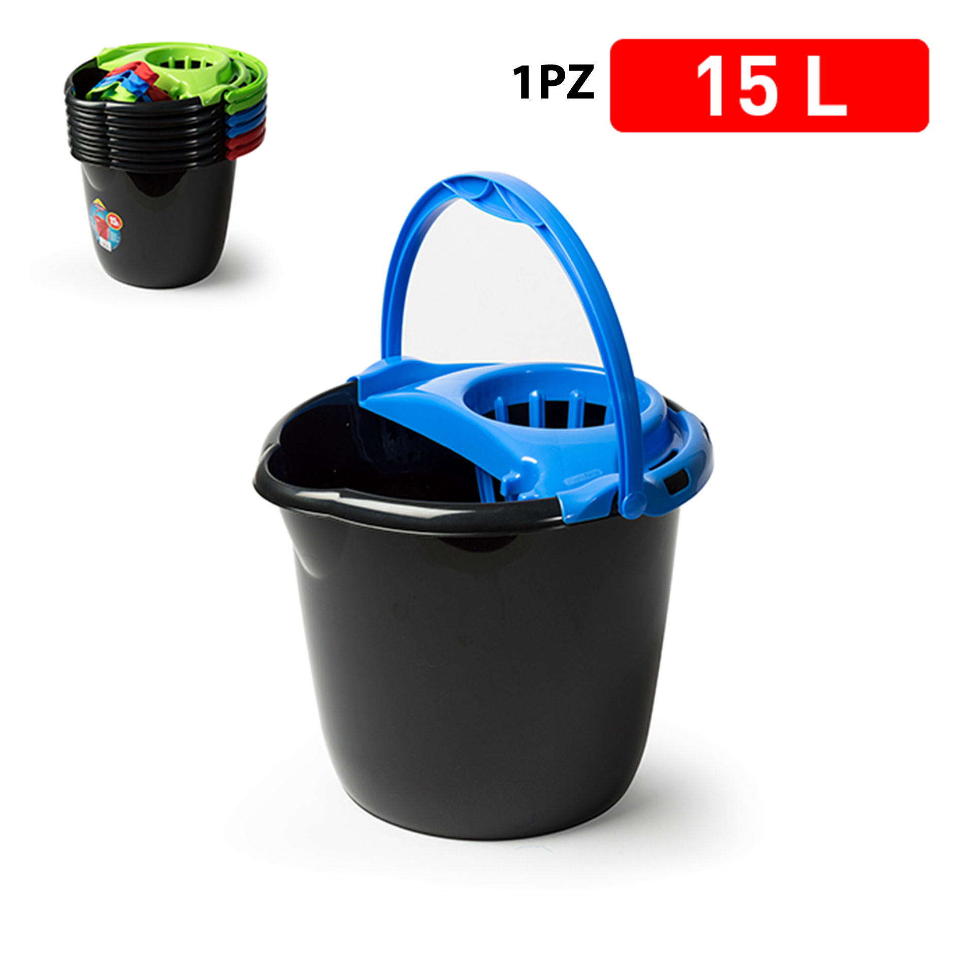 SECCHIO STRIZZA ROTONDA MOP   NEGROCOLORPlastic Forte