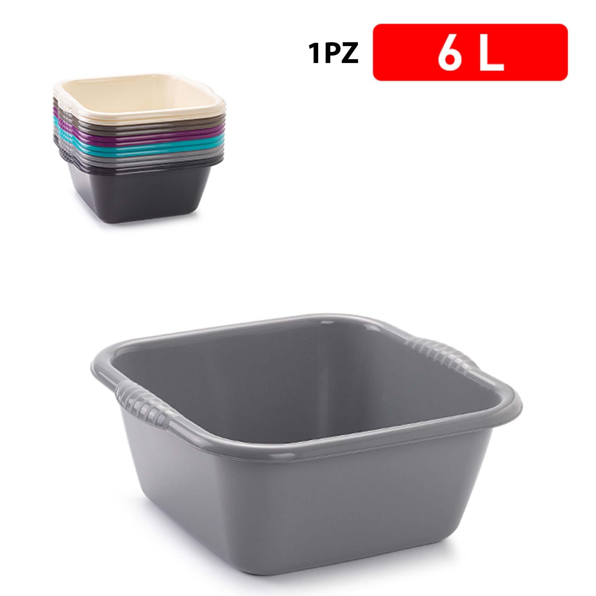 BACINELLA QUADRATA 6 L GAMMA ELEGANCEPlastic Forte