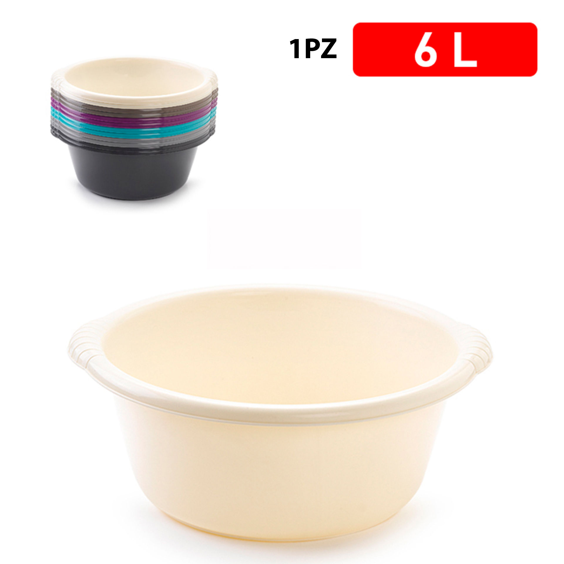 BACINELLA TONDA 6 L GAMMA ELEGANCEPlastic Forte