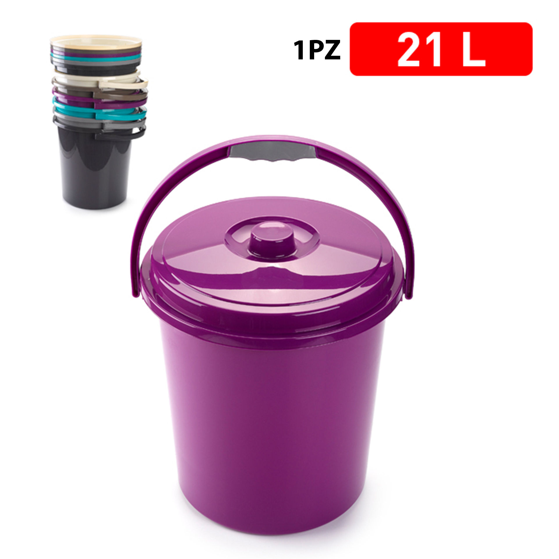 BIDONE CON COPERCHIO ECO GAMMA ELEGANCEPlastic Forte