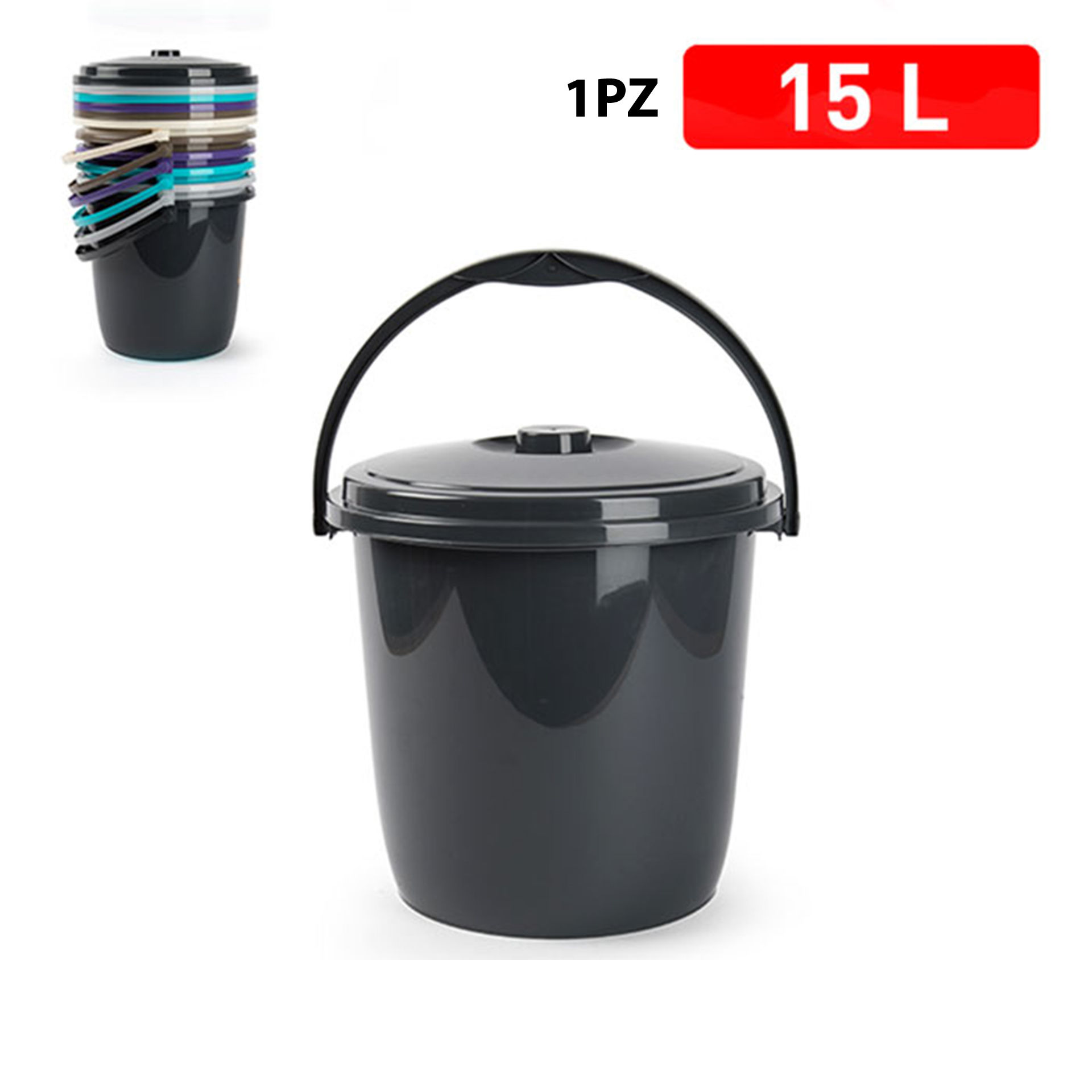 BIDONE ECO 15L GAMMA ELEGANCEPlastic Forte