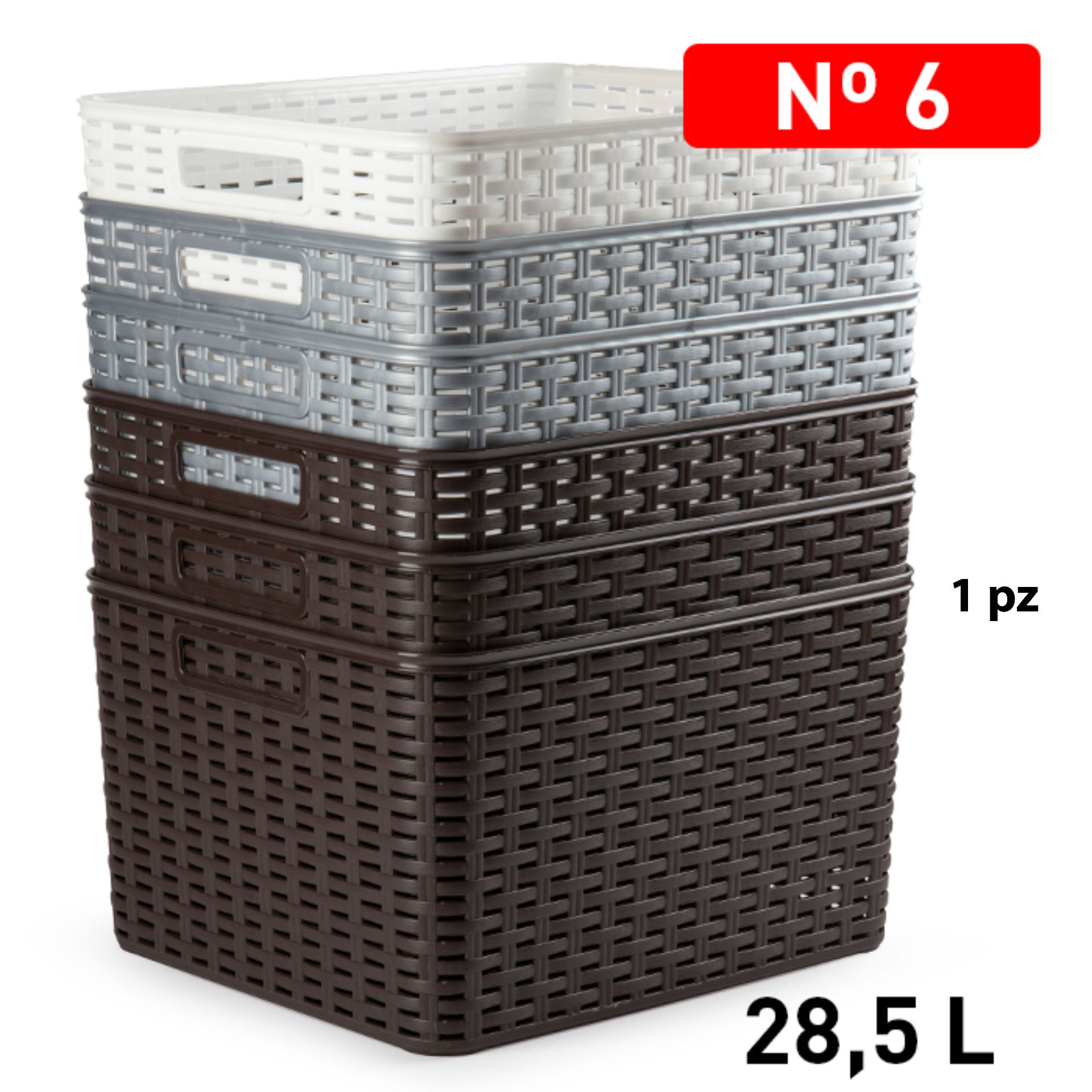 CESTA RATTAN 28,5 L 34 X 40 CMPlastic Forte