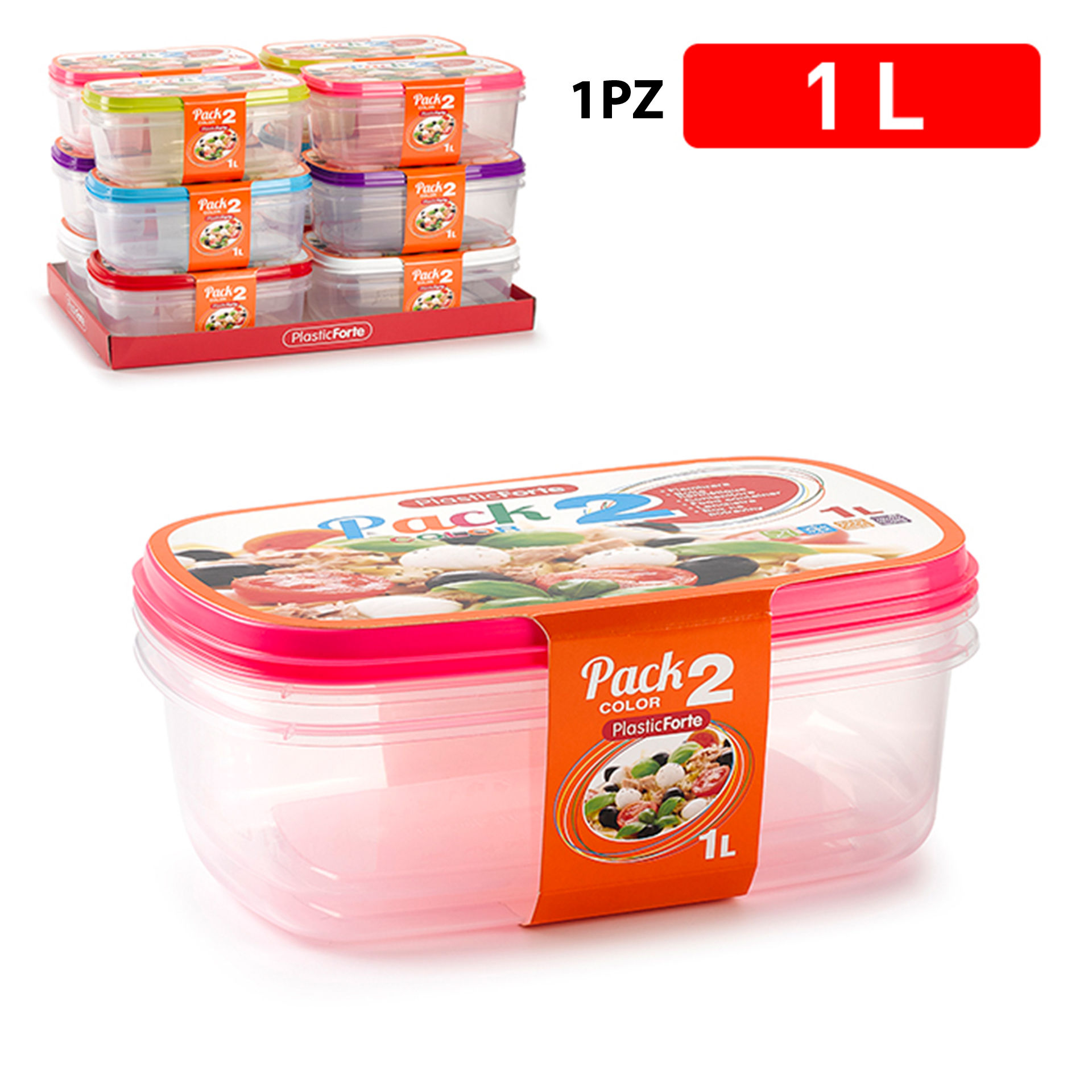 PACK 2 CONTENITORI  1 LPlastic Forte