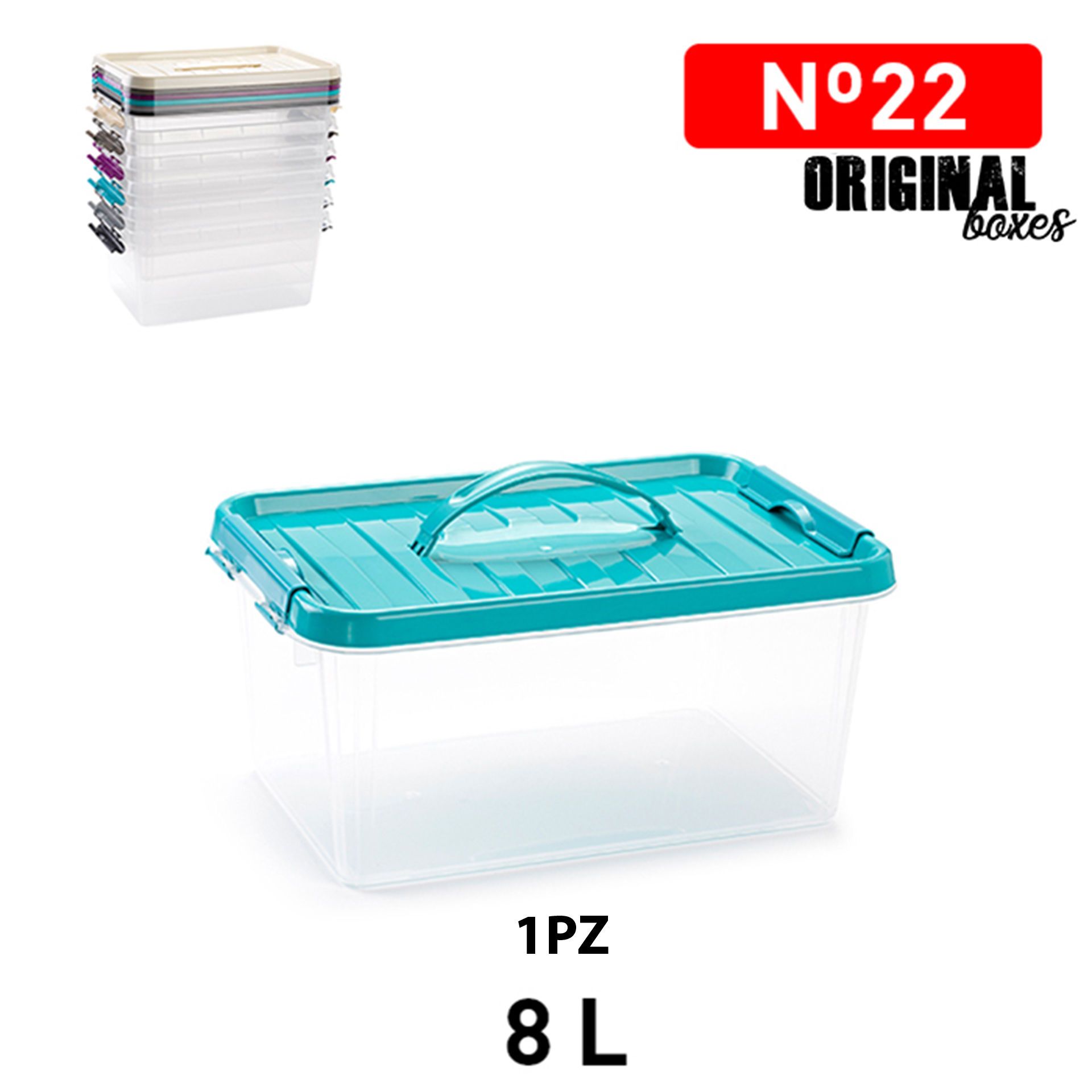 SCATOLA 8L CON COPERCHIO E MANIGLIA GAMMA ELEGANCEPlastic Forte