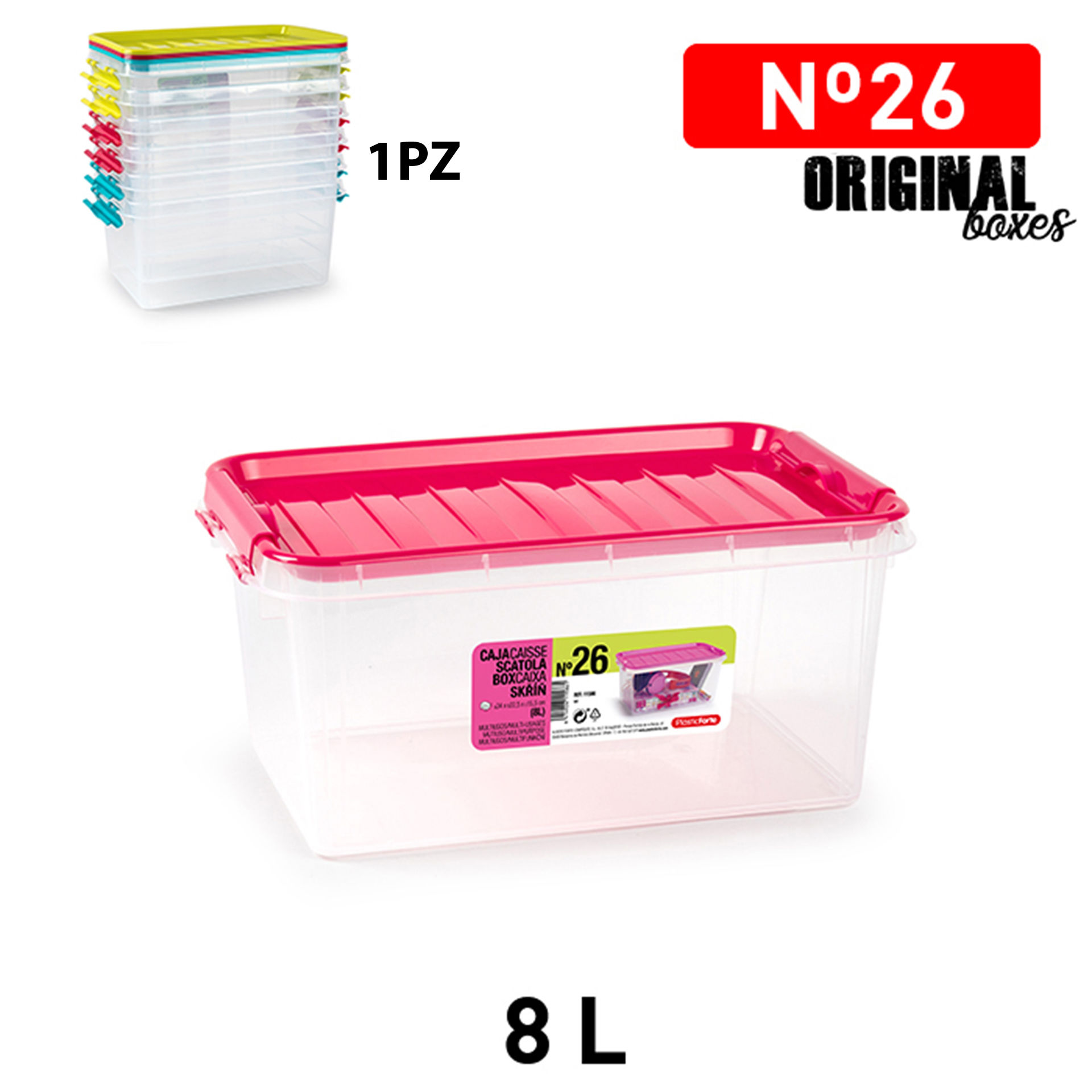 SCATOLA MULTIUSO 8L CON COPERCHIO SENZA MANIGLIAPlastic Forte