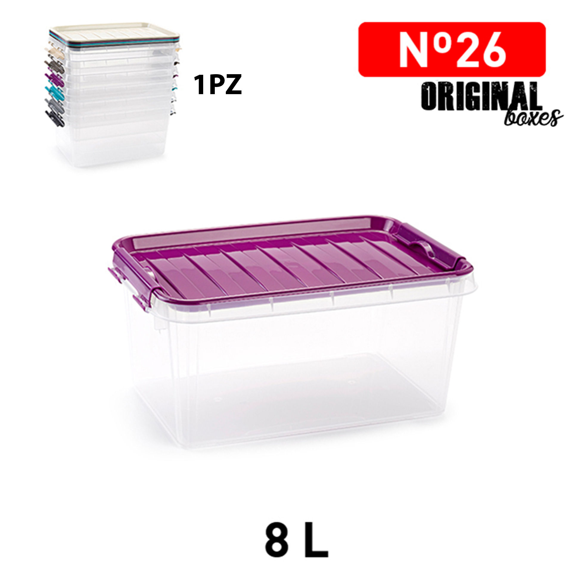 SCATOLA MULTIUSO 8L CON COPERCHIO SENZA MANIGLIA GPlastic Forte