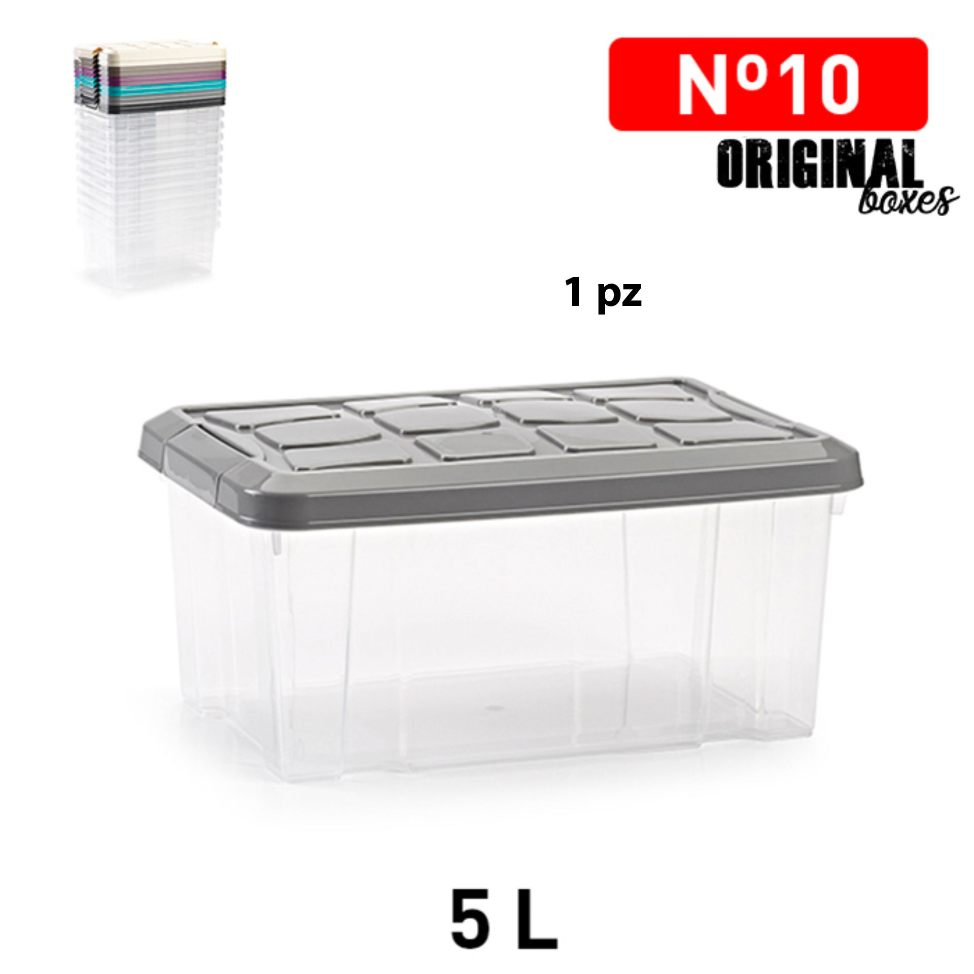 SCATOLA MULTIUSO N  10 5L GAMMA ELEGANCEPlastic Forte