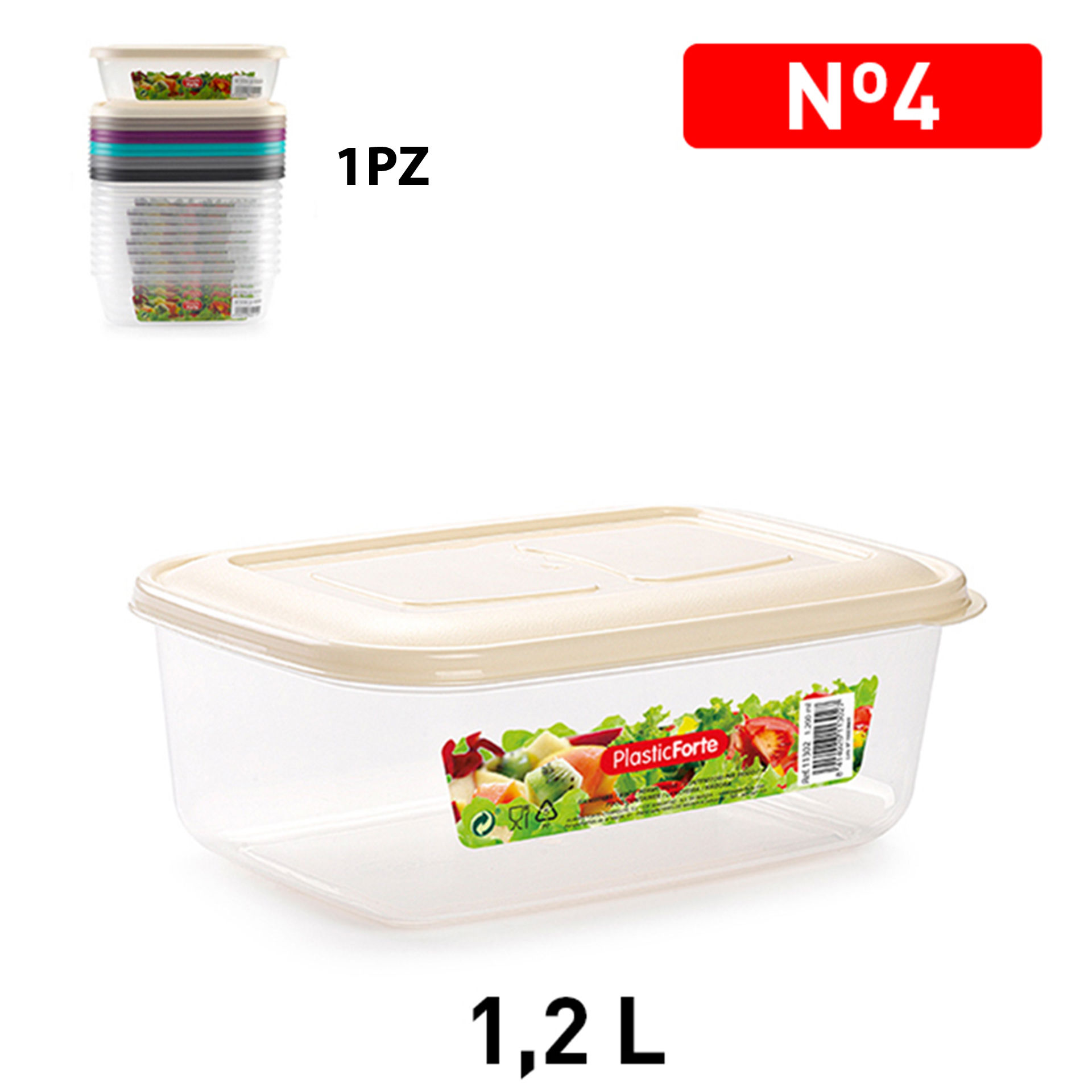 CONTENITORE CLASSIC 1,2 L GAMMA ELEGANCEPlastic Forte