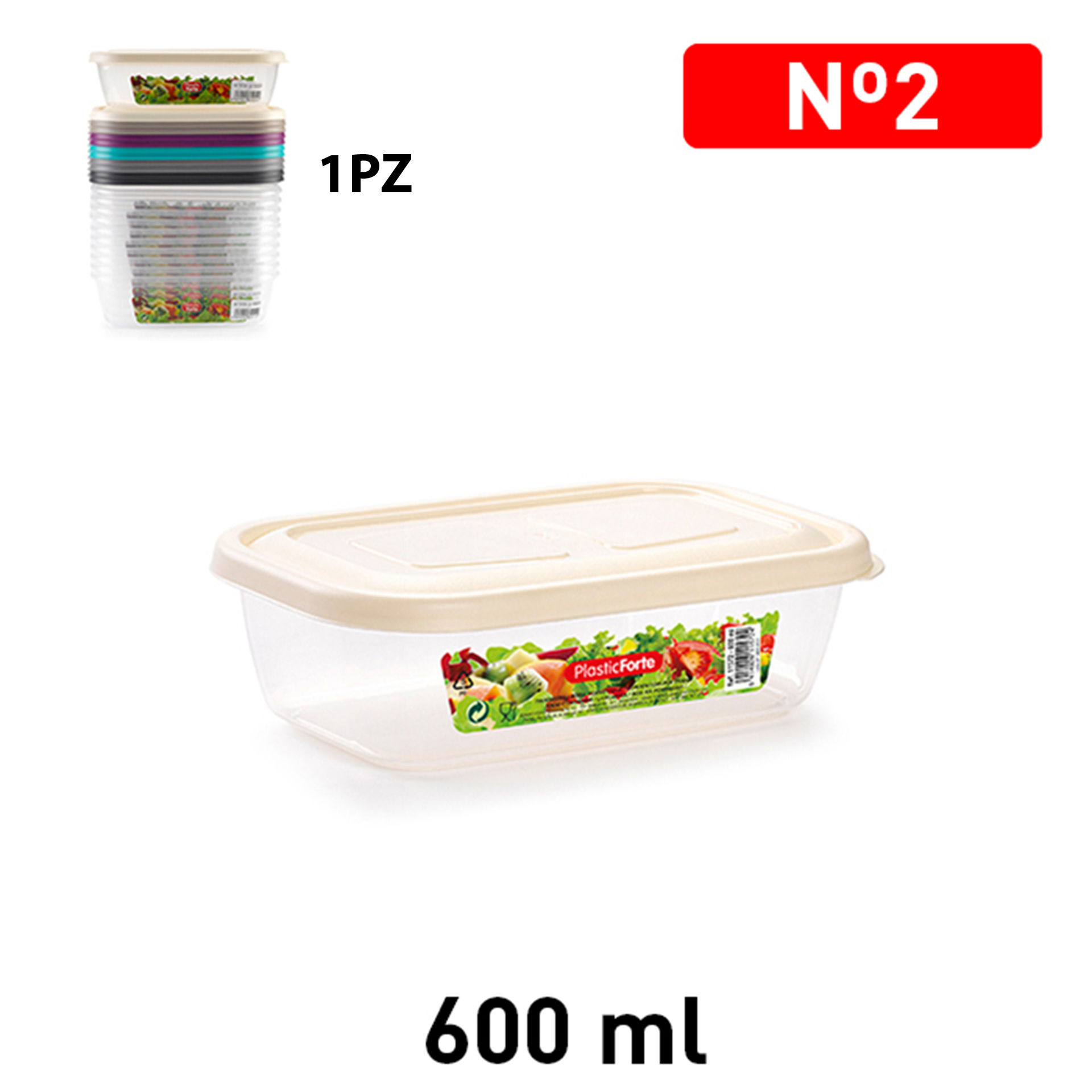 CONTENITORE CLASSIC 600 ML GAMMA ELEGANCEPlastic Forte