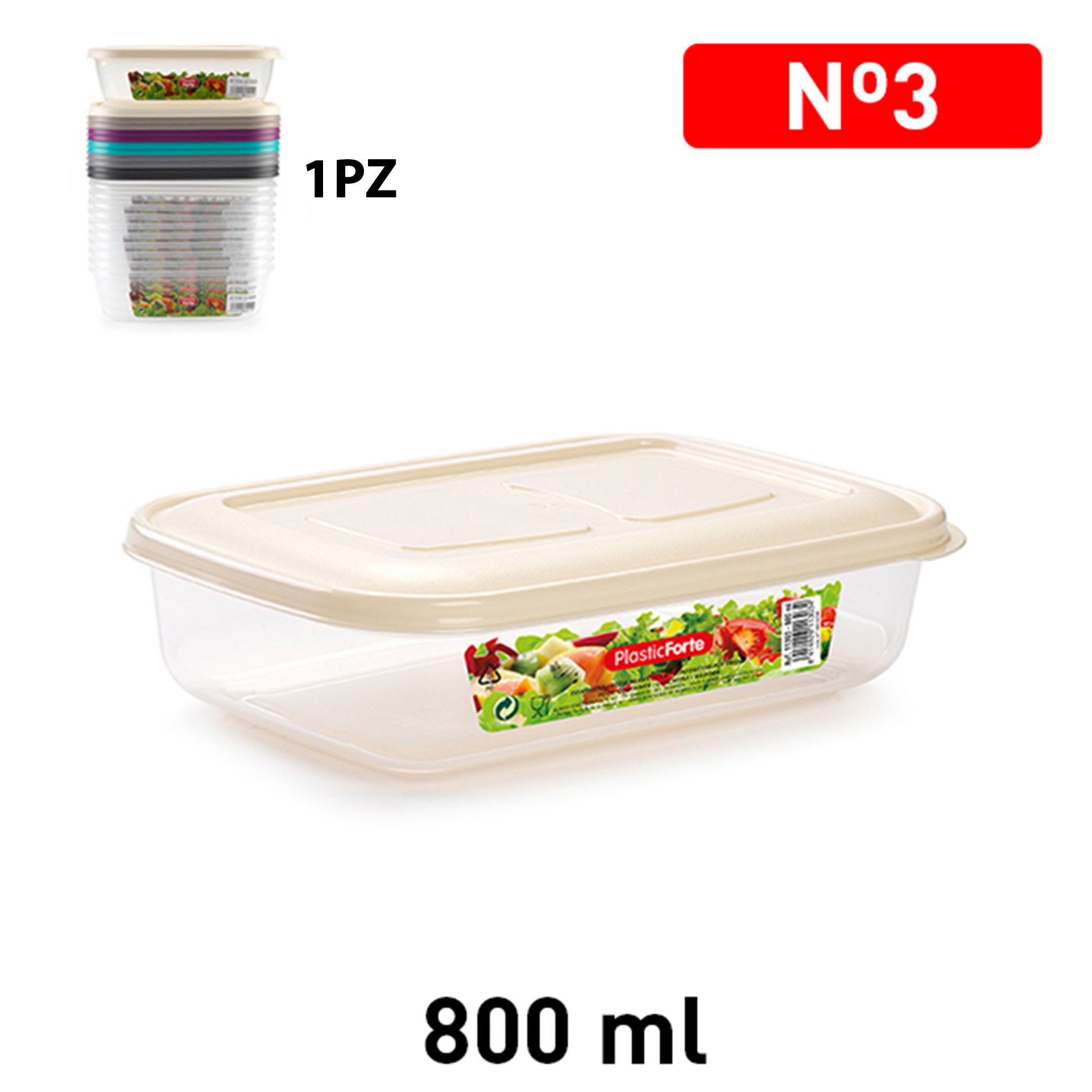 CONTENITORE CLASSIC 800 ML GAMMA ELEGANCEPlastic Forte