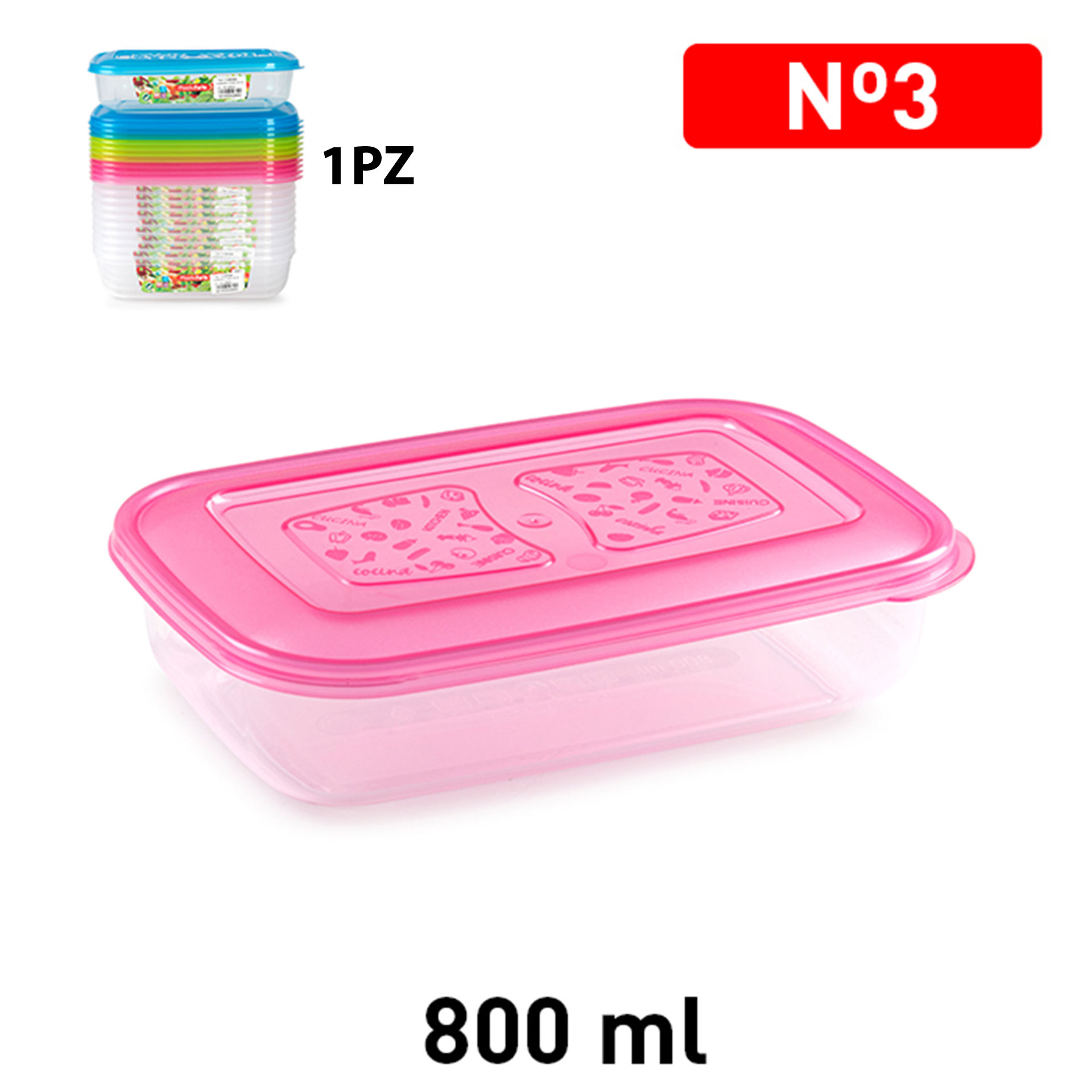 CONTENITORE CLASSIC 800 ML GAMMA TRASLUCIDAPlastic Forte