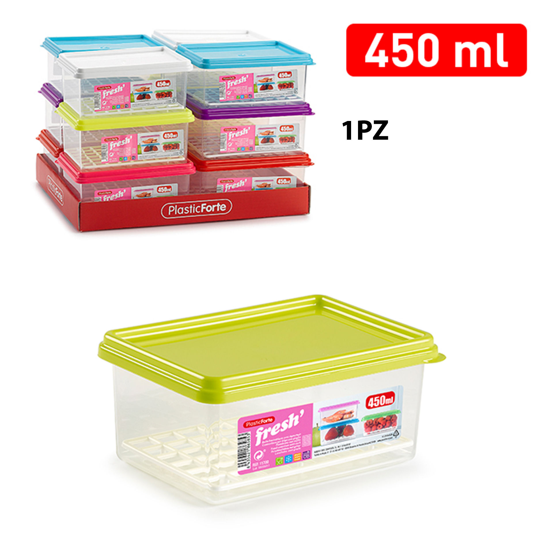 CONTENITORE FRESH CON GRIGLIA 450 MLPlastic Forte