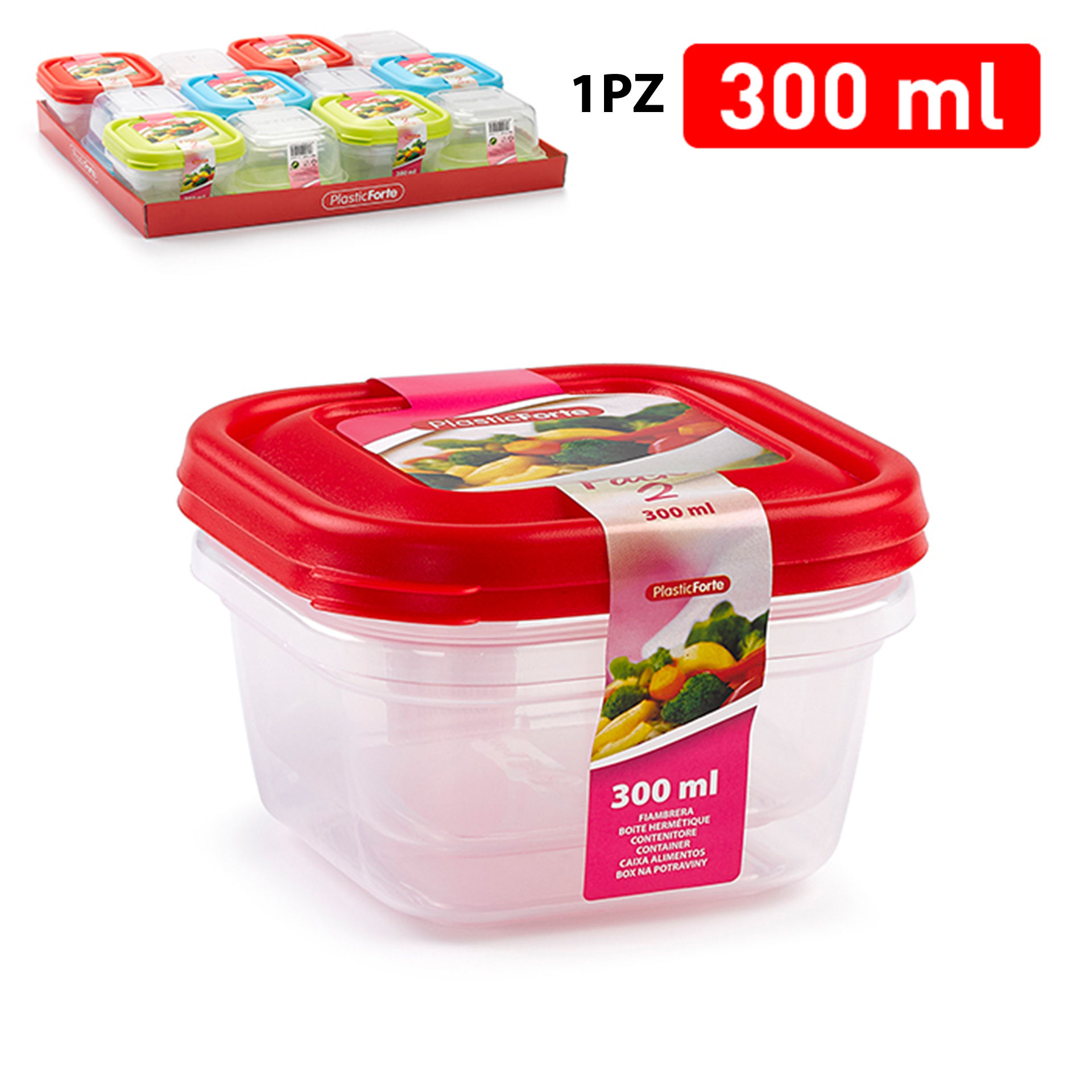 SET 2 CONTENITORI QUADRATI 300 MLPlastic Forte
