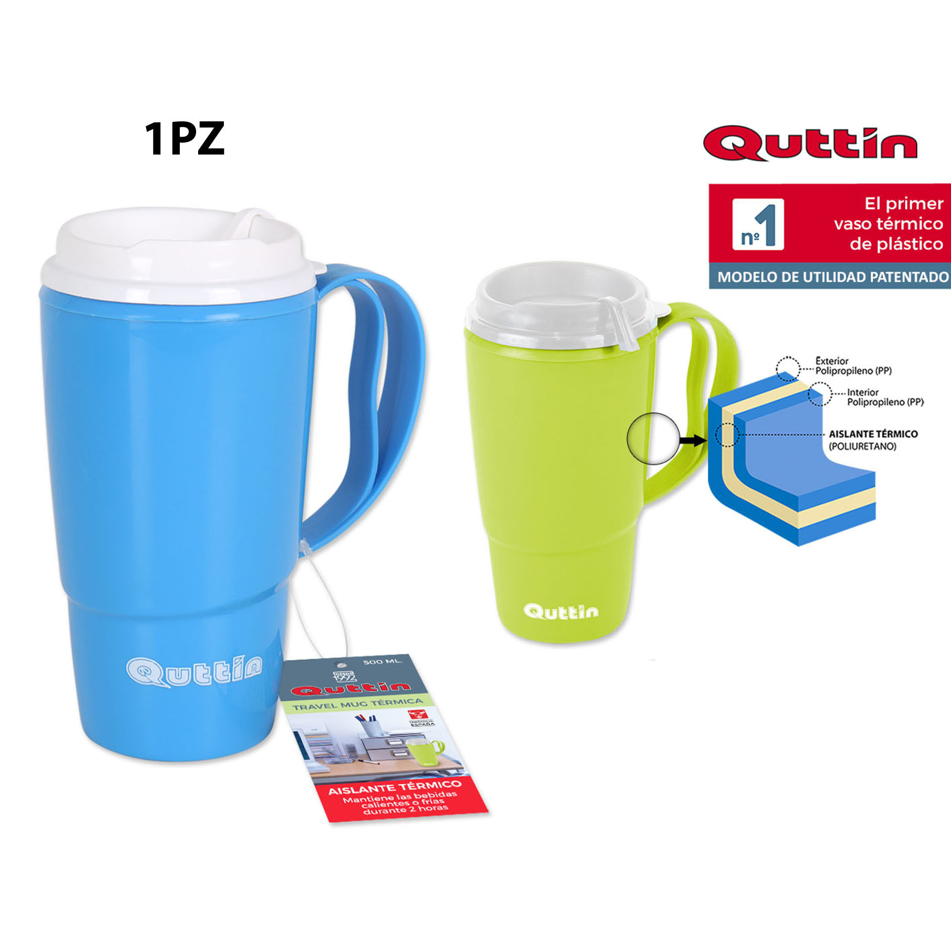 TAZZA TERMICA 500ML PLAST. QUTTINQuittin