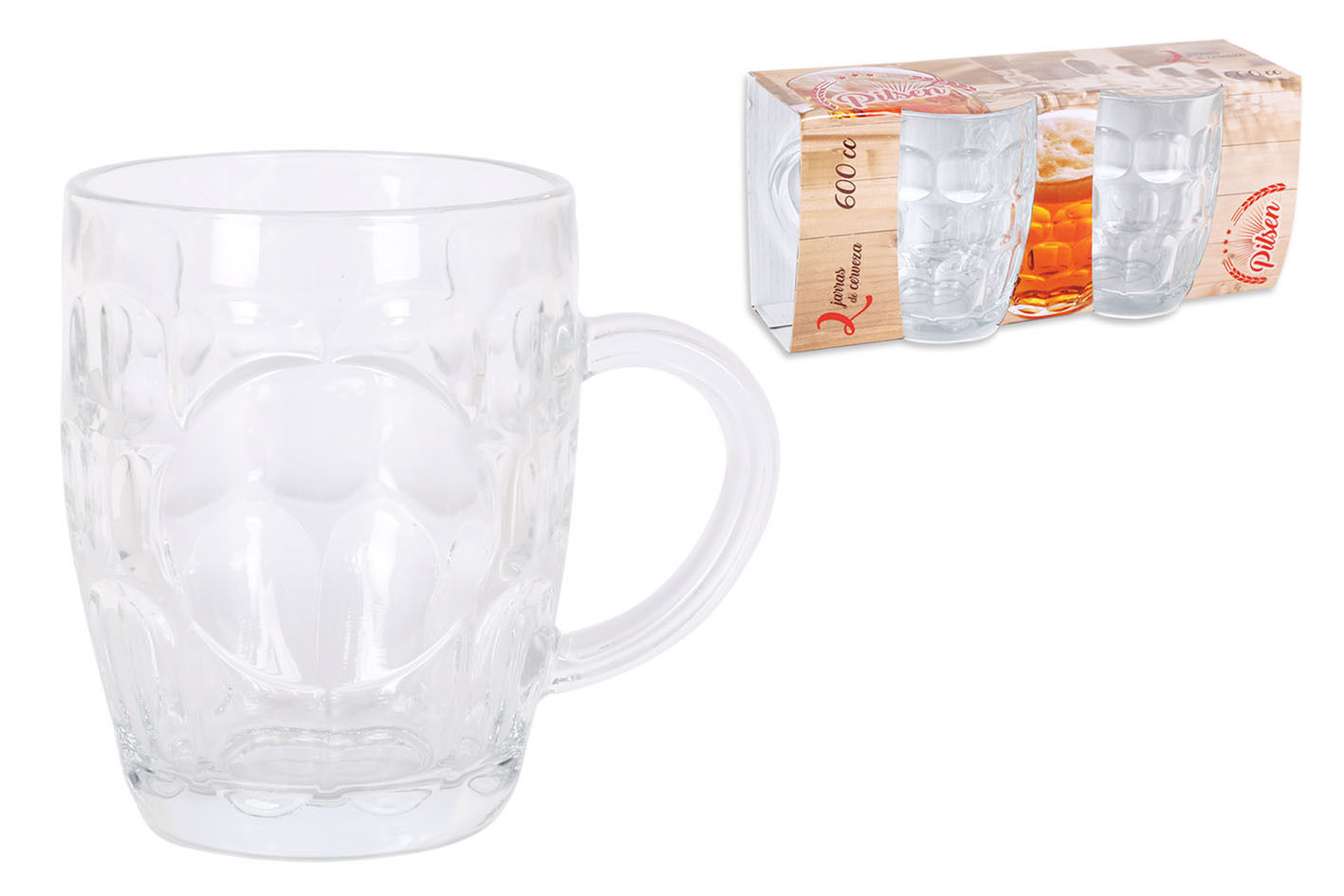 SET 2 BIRRA VASO 600CC  PILSENSoler