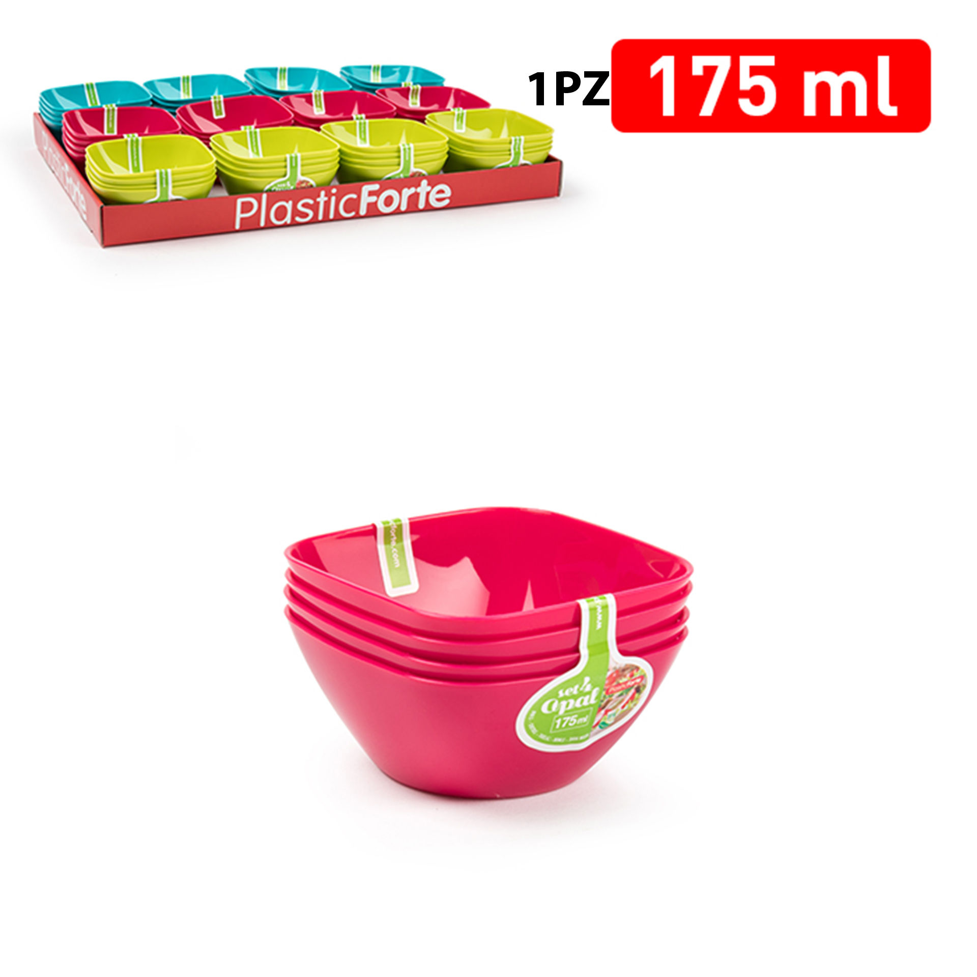 SET 4 CIOTOLE OPAL 175 MLPlastic Forte