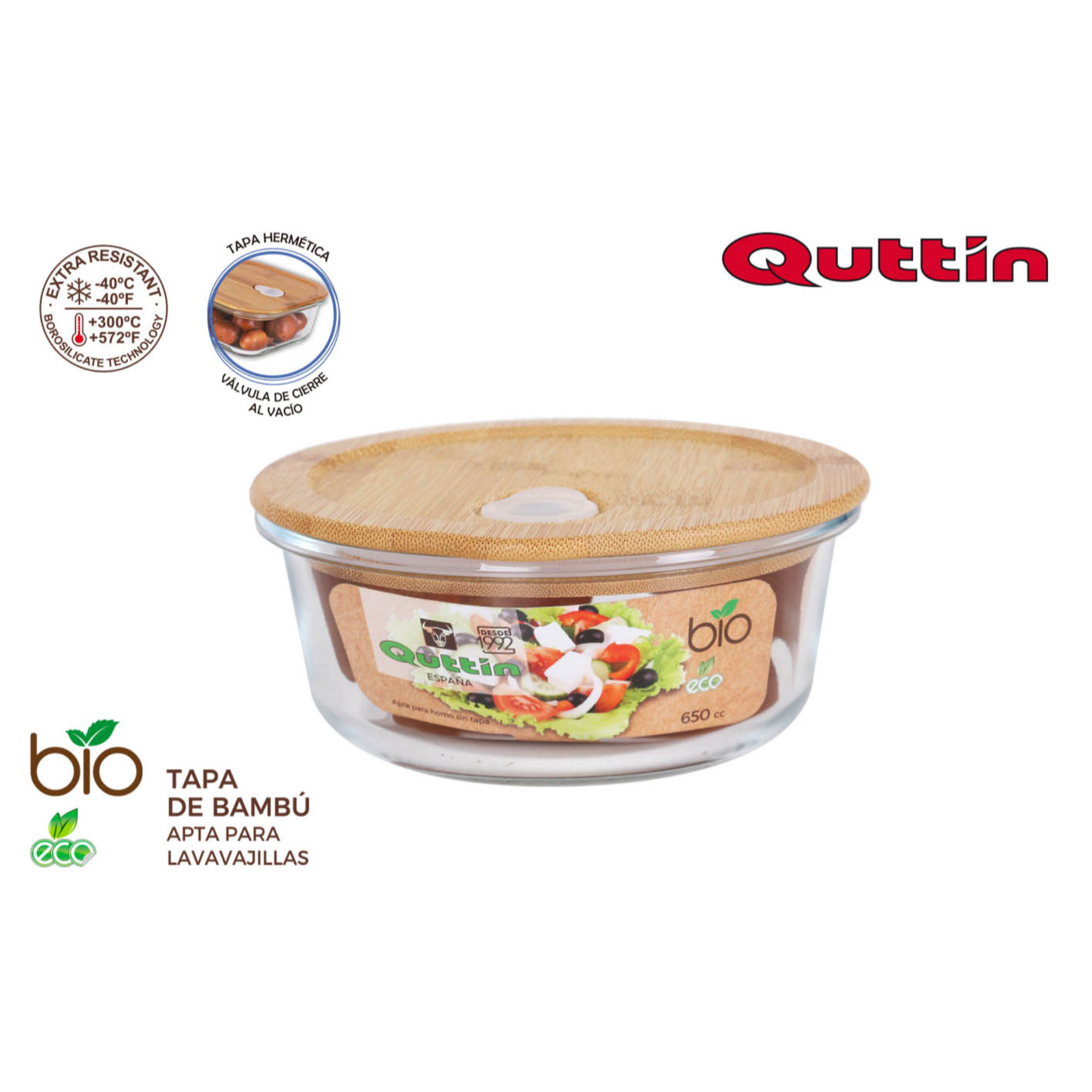 FIAMBR.RED.BOROSILICATO TAPA BAMBU 15CM  QUTTINQuittin