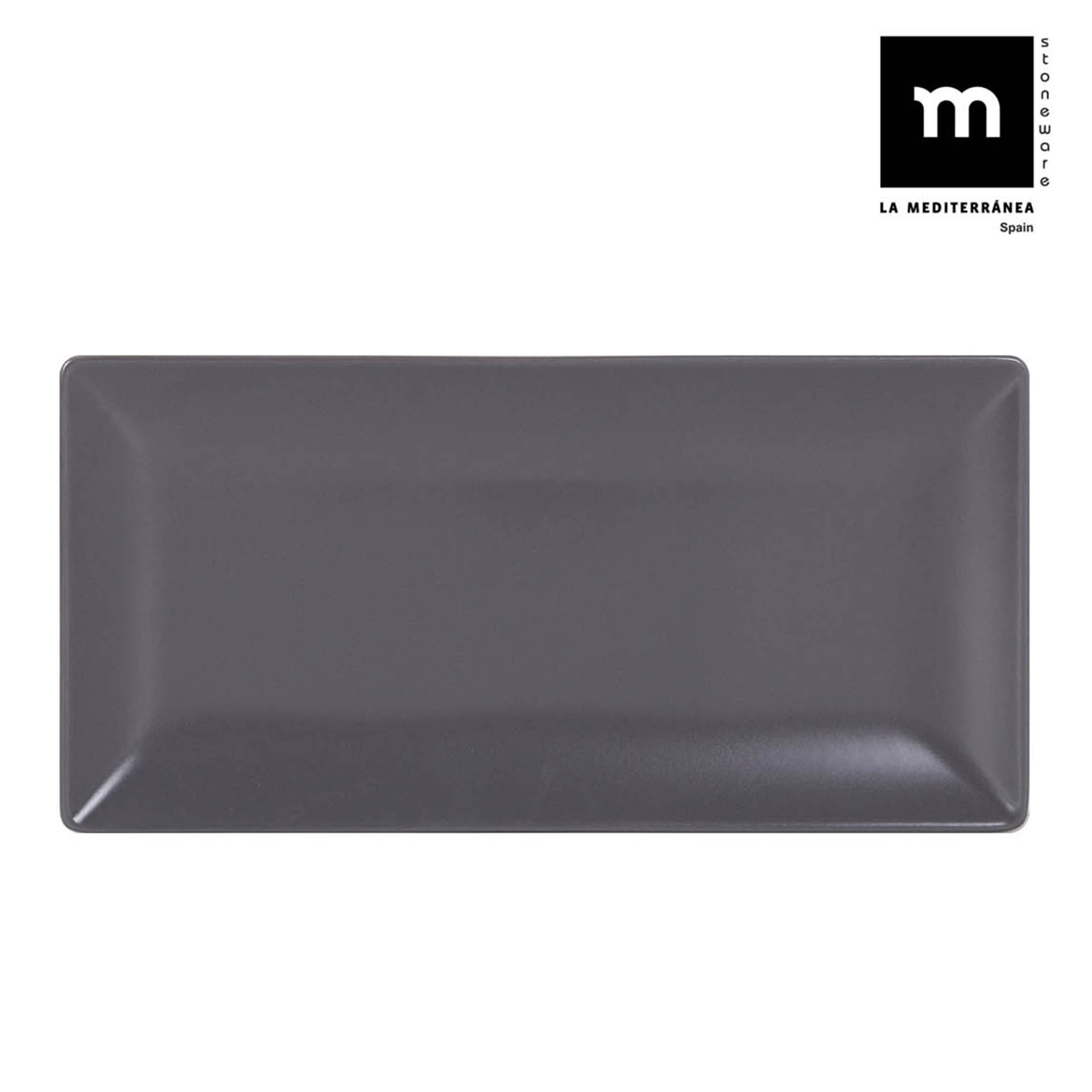 RETTANGOLARE PIATTO GRIGIO SCURO 30X15CM  ELITESoler