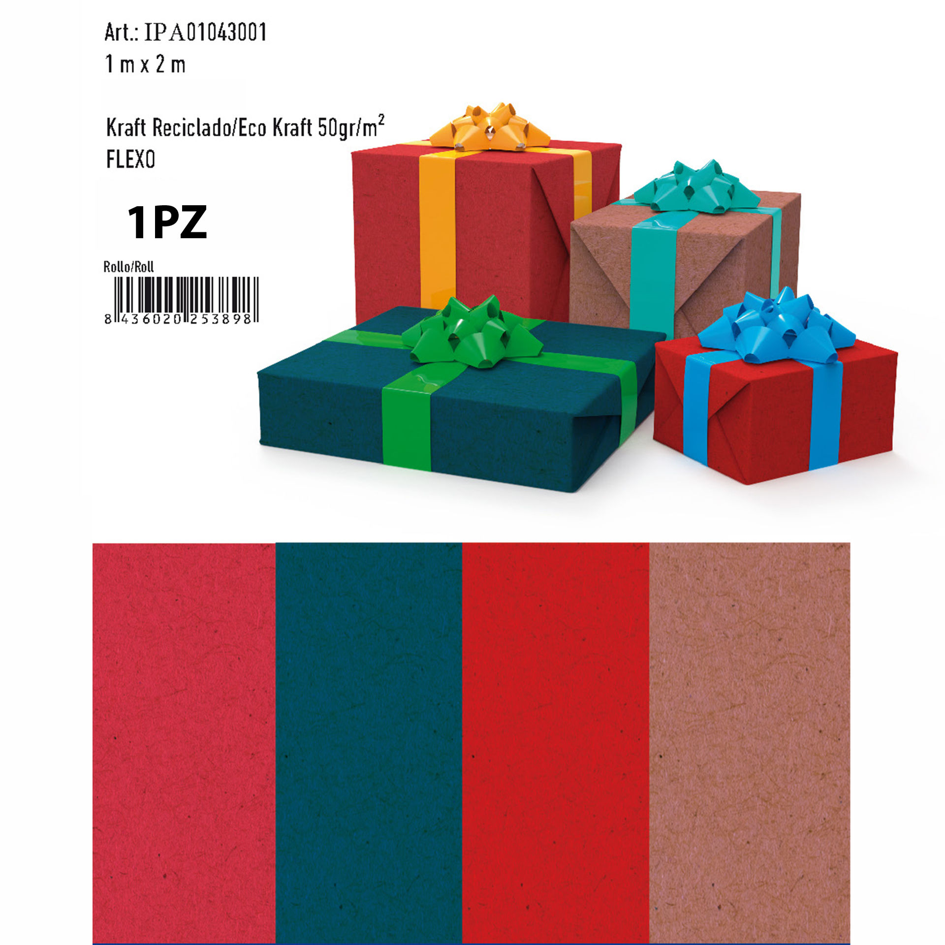 ROLLO KRAFT COLORES 1H 100X200Dz