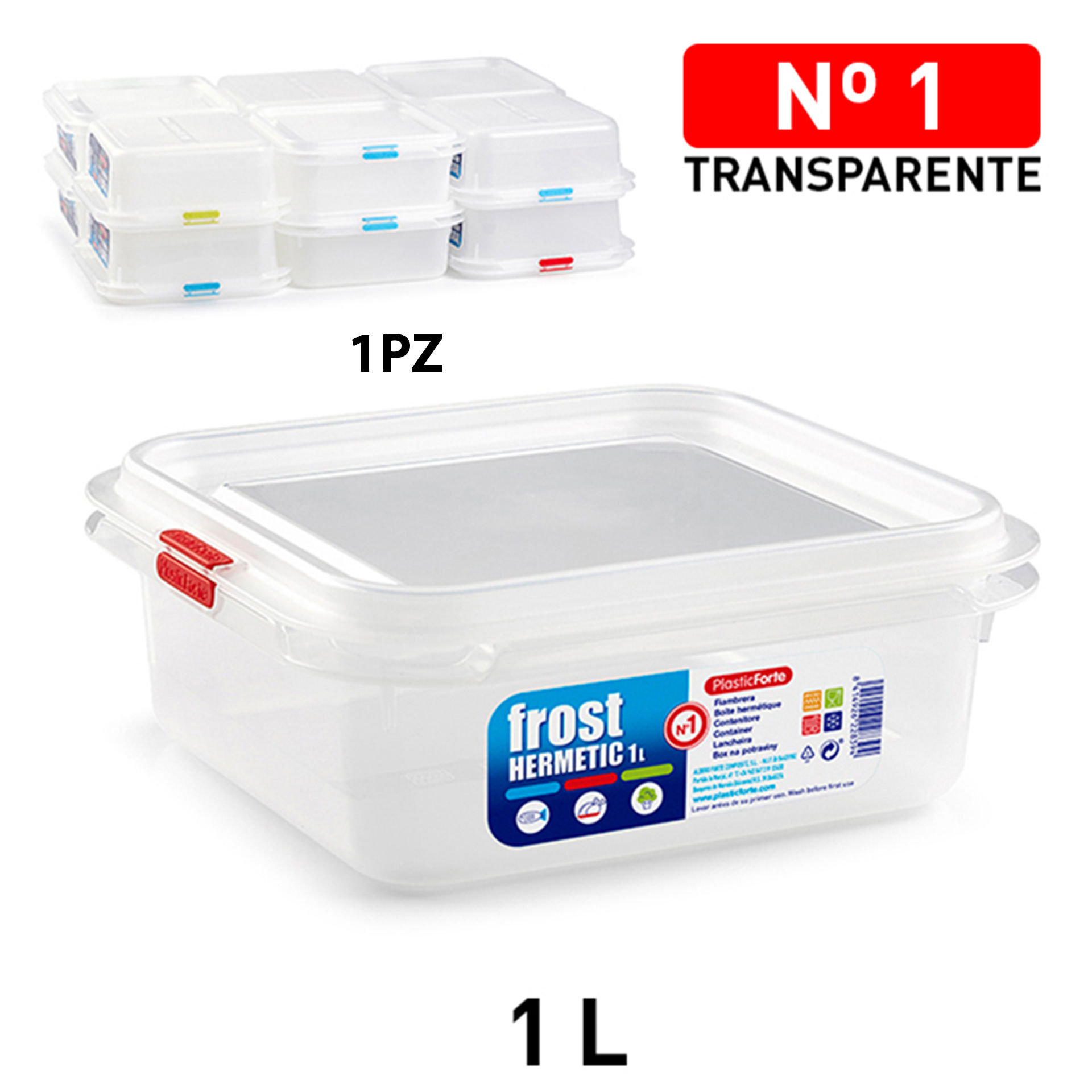 CONTENITORE FROST N 1 1L QUADRATO BASSO TRASPARENT