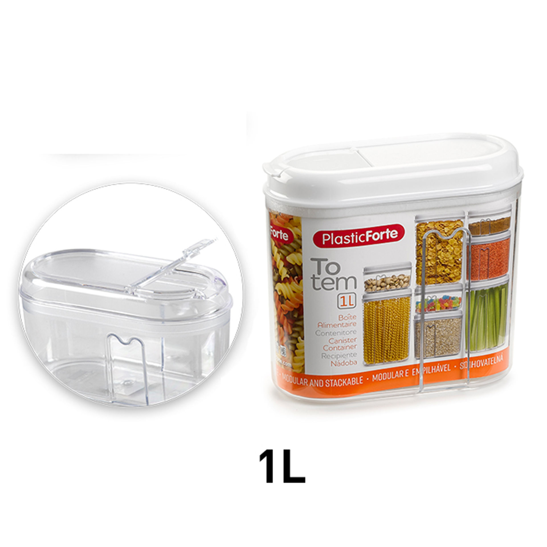 RECIPIENTE TOTEM 1 L PS BIANCO