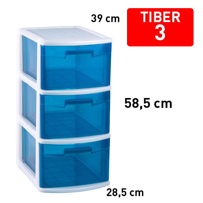 CASSETTIERA TIBER 3 CASSETTI AZUL TRAS F18