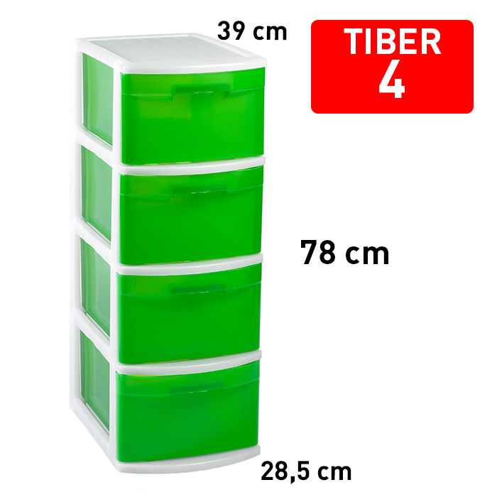 CASSETTIERA TIBER 4 CASSETTI VERDE TRAS F18