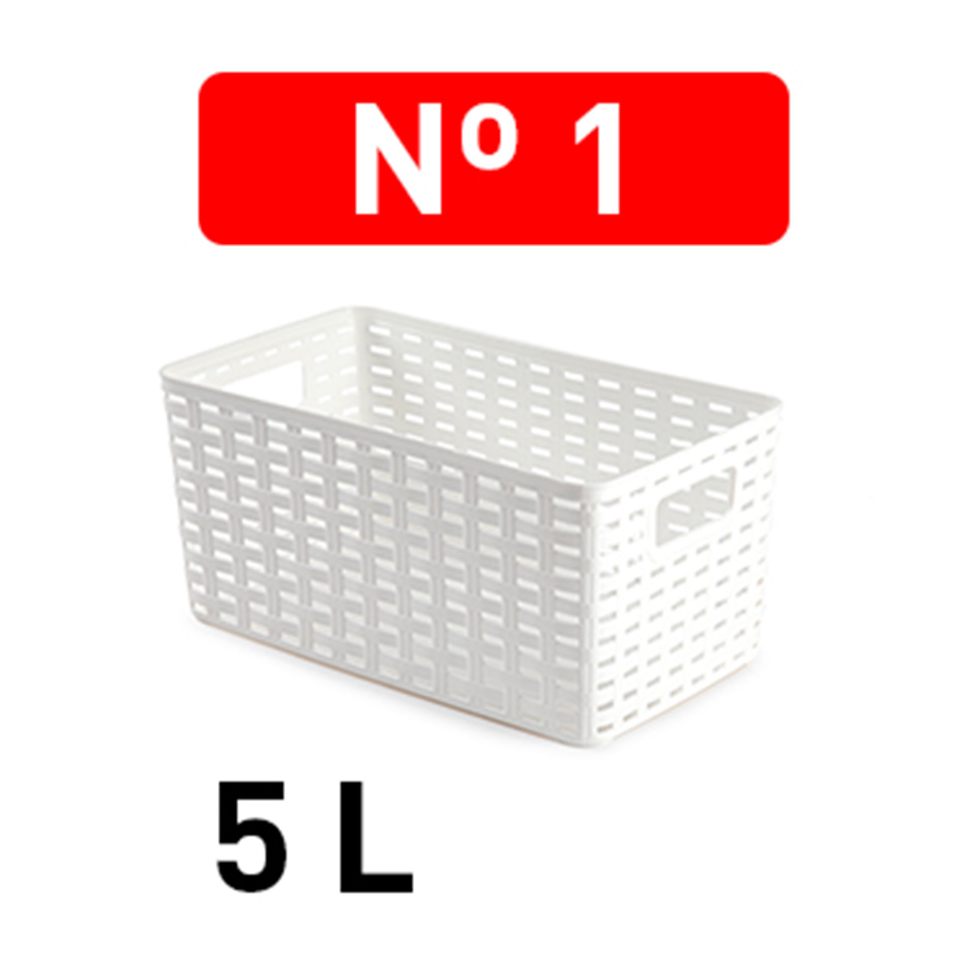 CESTA RATTAN 5L 28 X 17 CM BIANCO