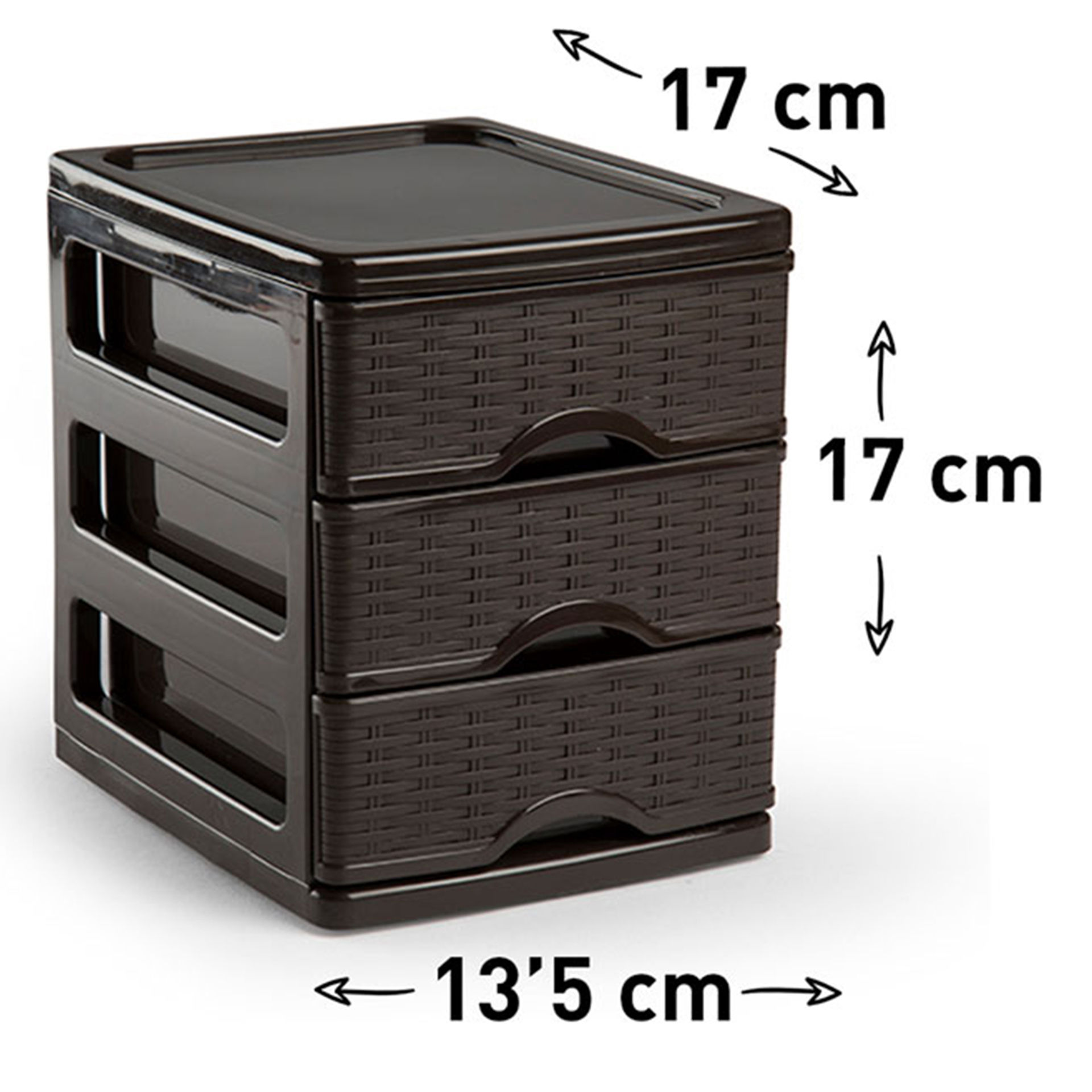 CASSETTIERA TURIA VIMINE 3 CASSETTI WENGUE