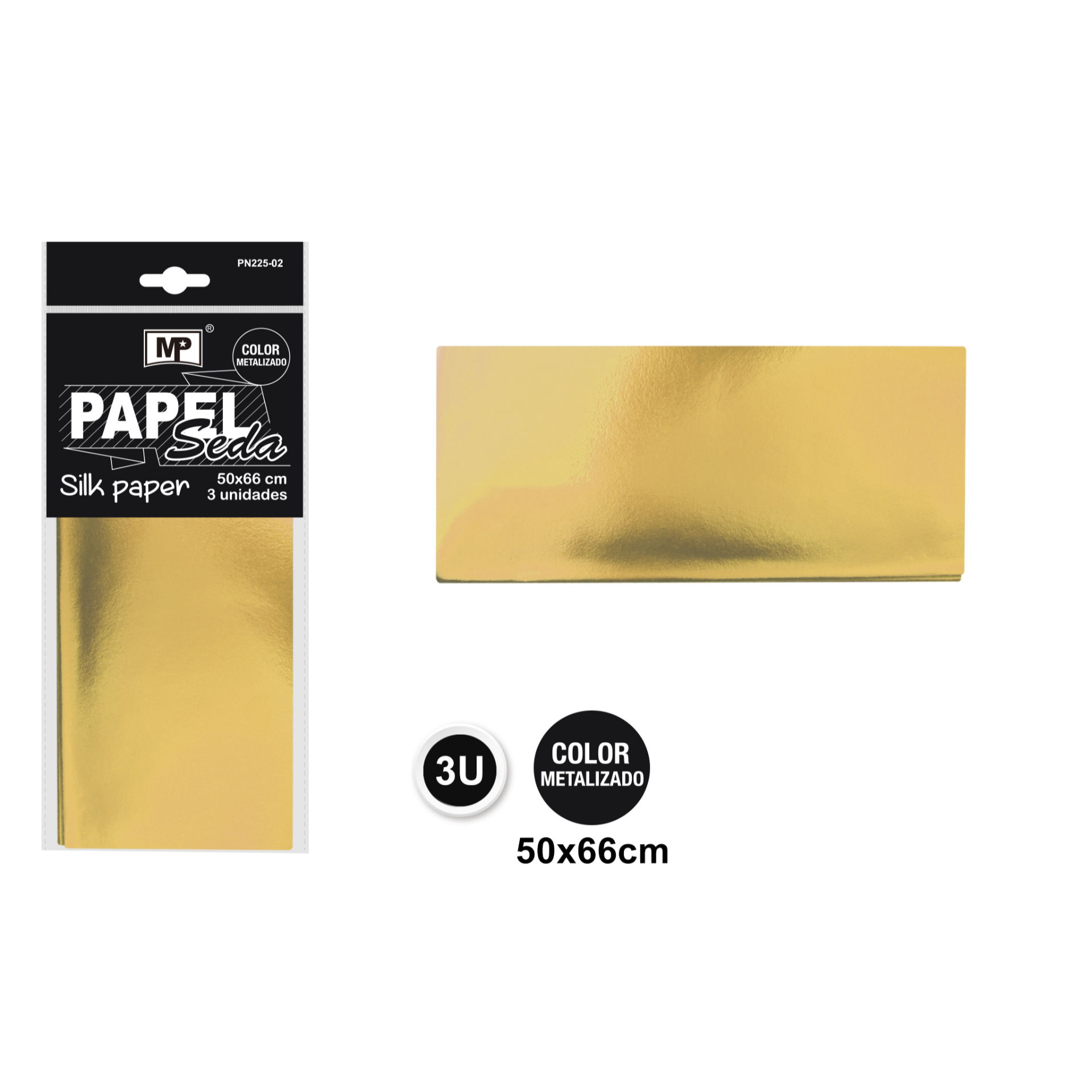 CARTA VELINA ORO 50X66 10 PEZZI MP