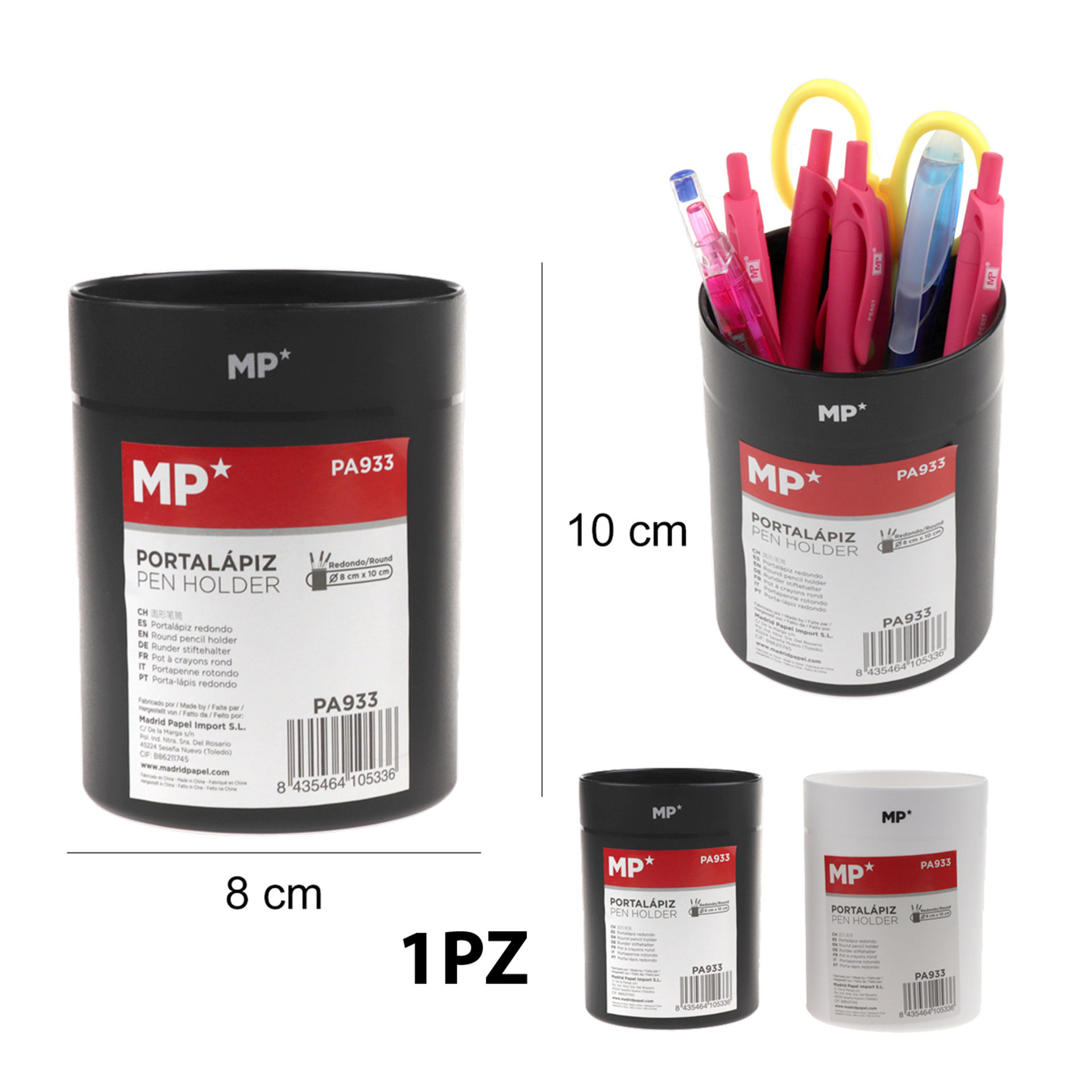 PORTAPENNE PLASTICO PP NERO BIANCO MP