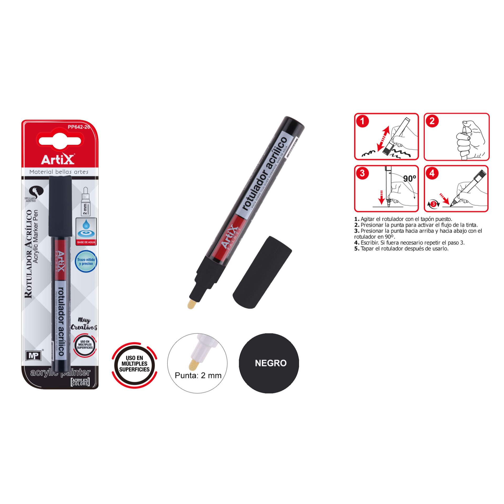 PENNARELLI PITTURA ACRILICA NERO ARTIXMp