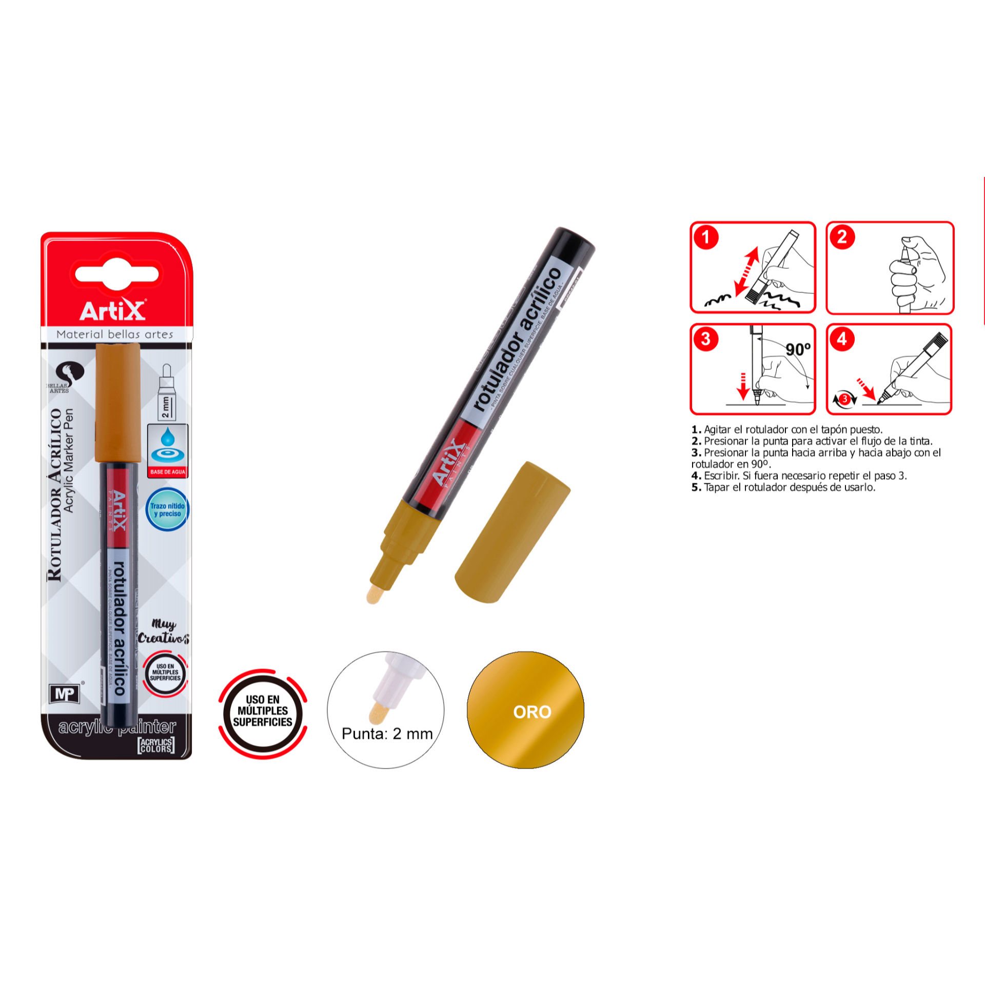 PENNARELLI PITTURA ACRILICA ORO ARTIXMp