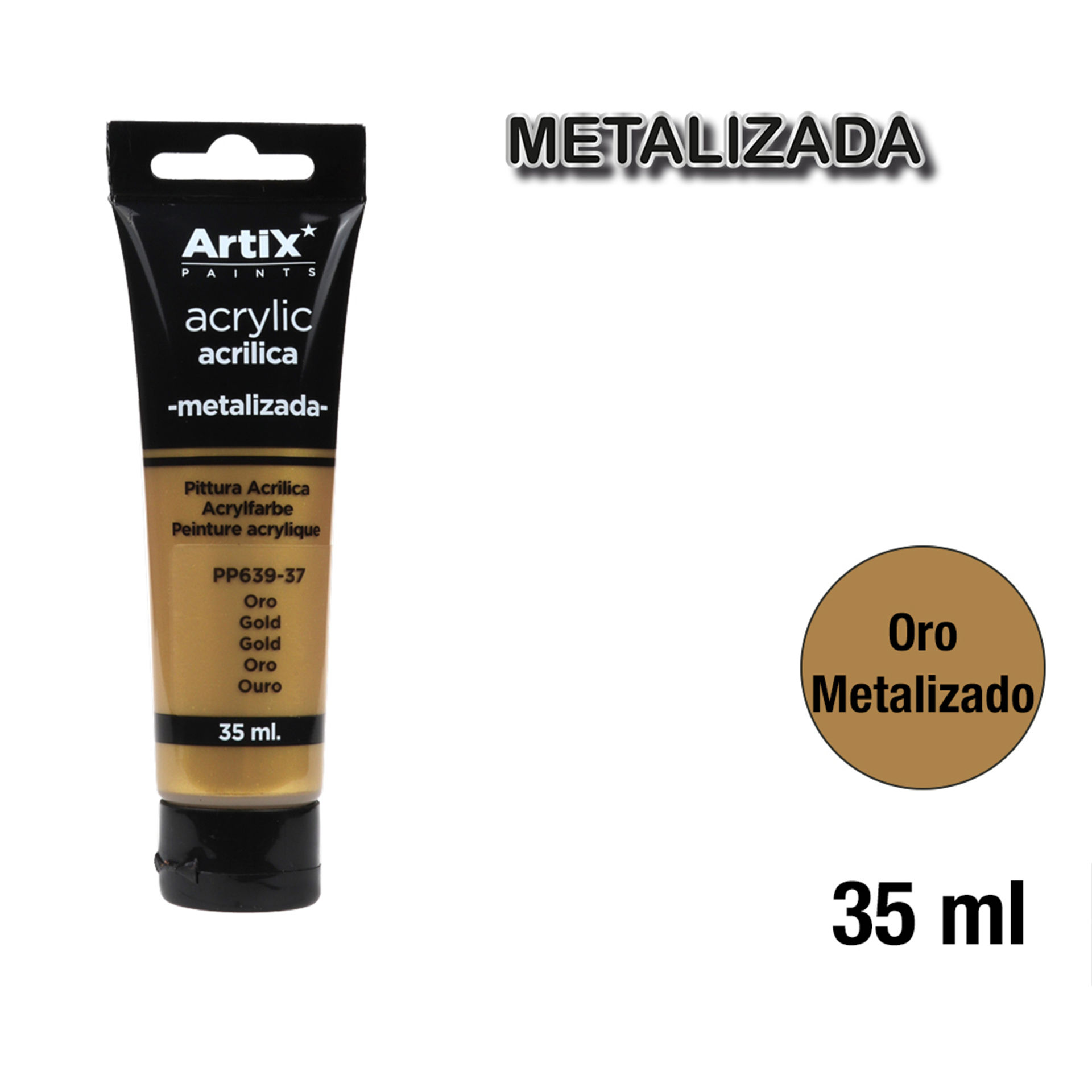 PITTRA ACRILLICA TUBO 35ML ORO METALIZZATO