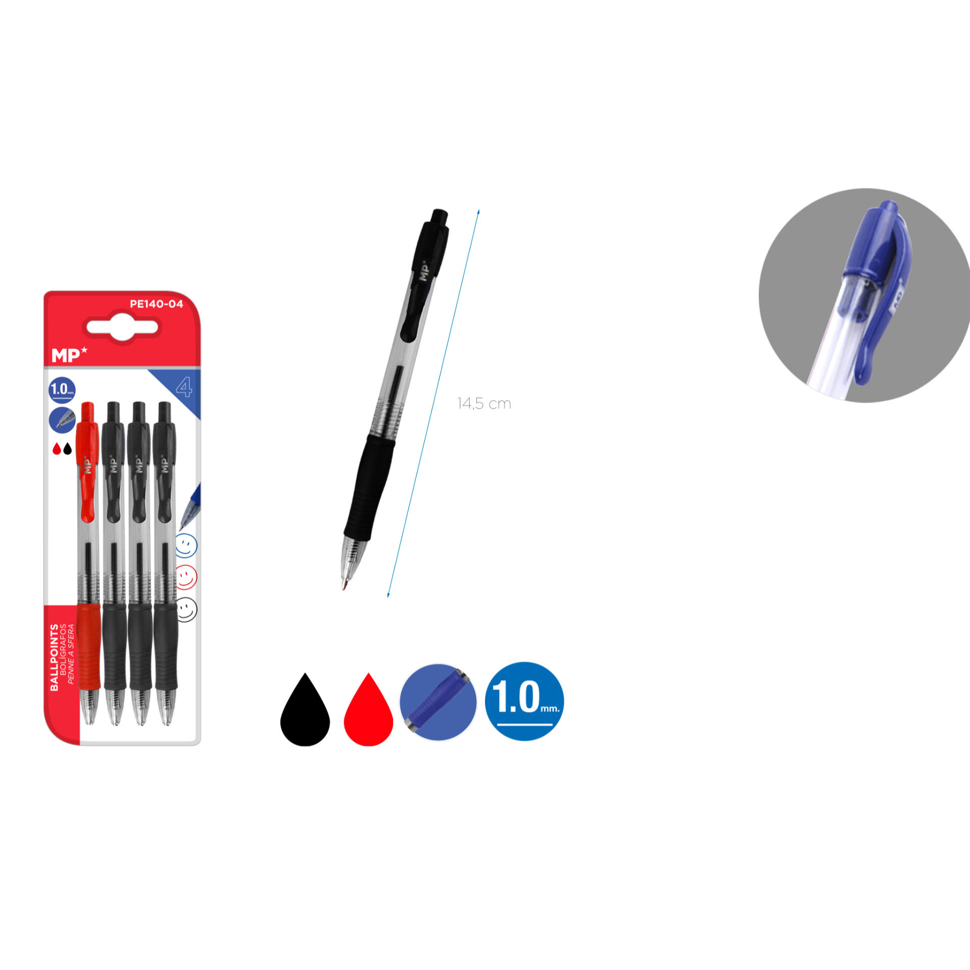 PENNE A SFERA 4PZ 1,0MM MPMp