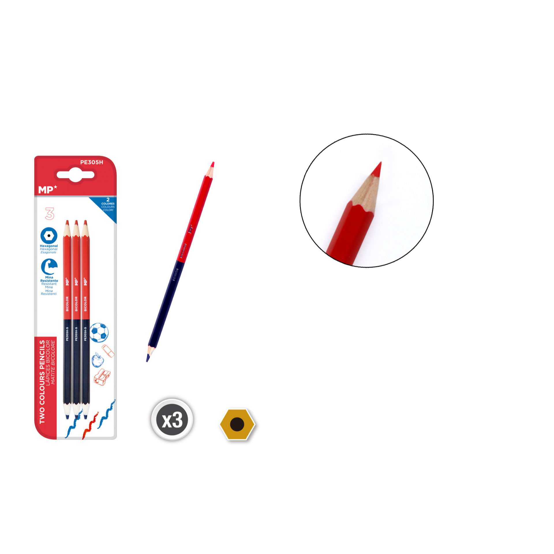 MATITE BICOLORE FINO ESAGONALE MPMp
