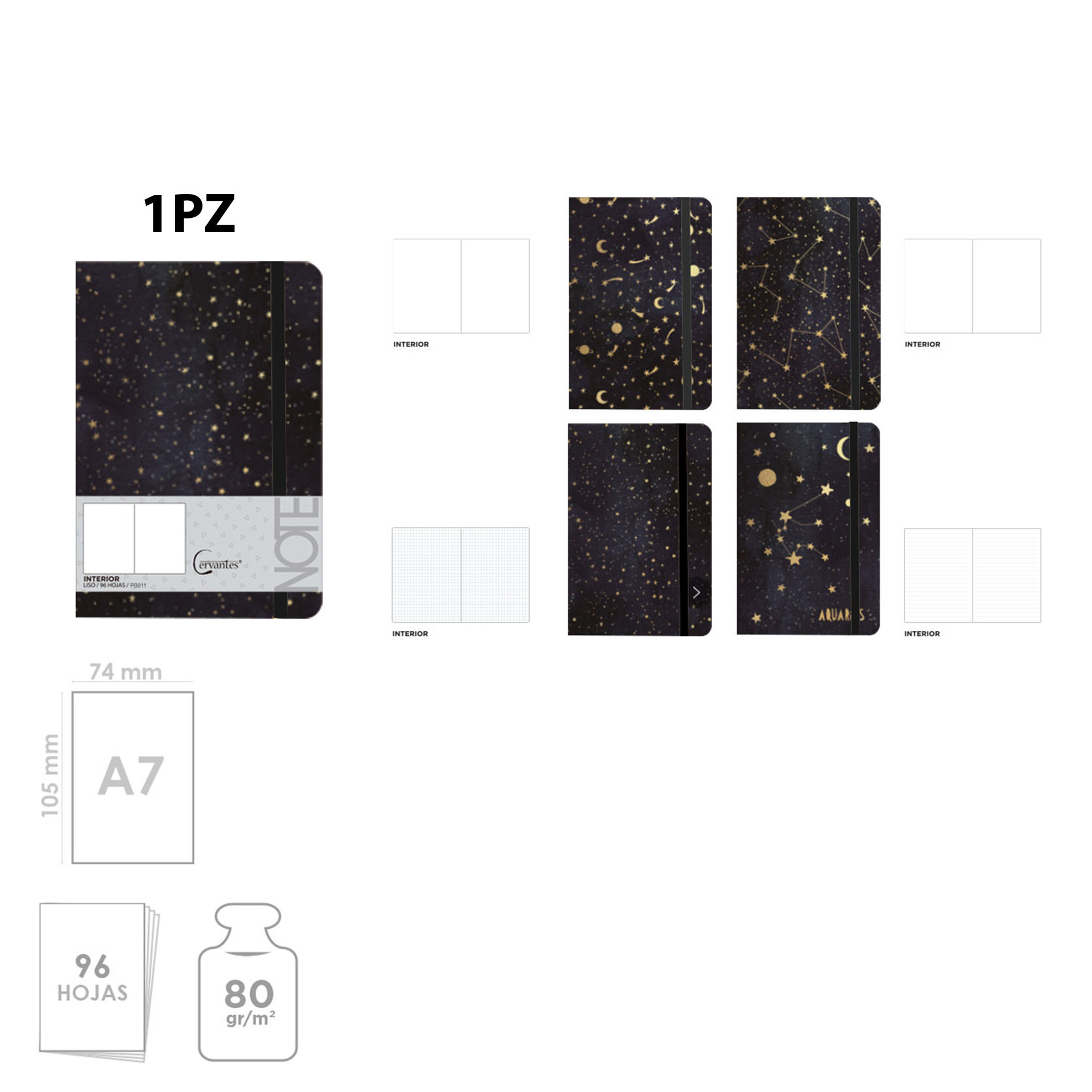 QUADERNO NOTE COPERTINA FORATA A7 CERVANTES