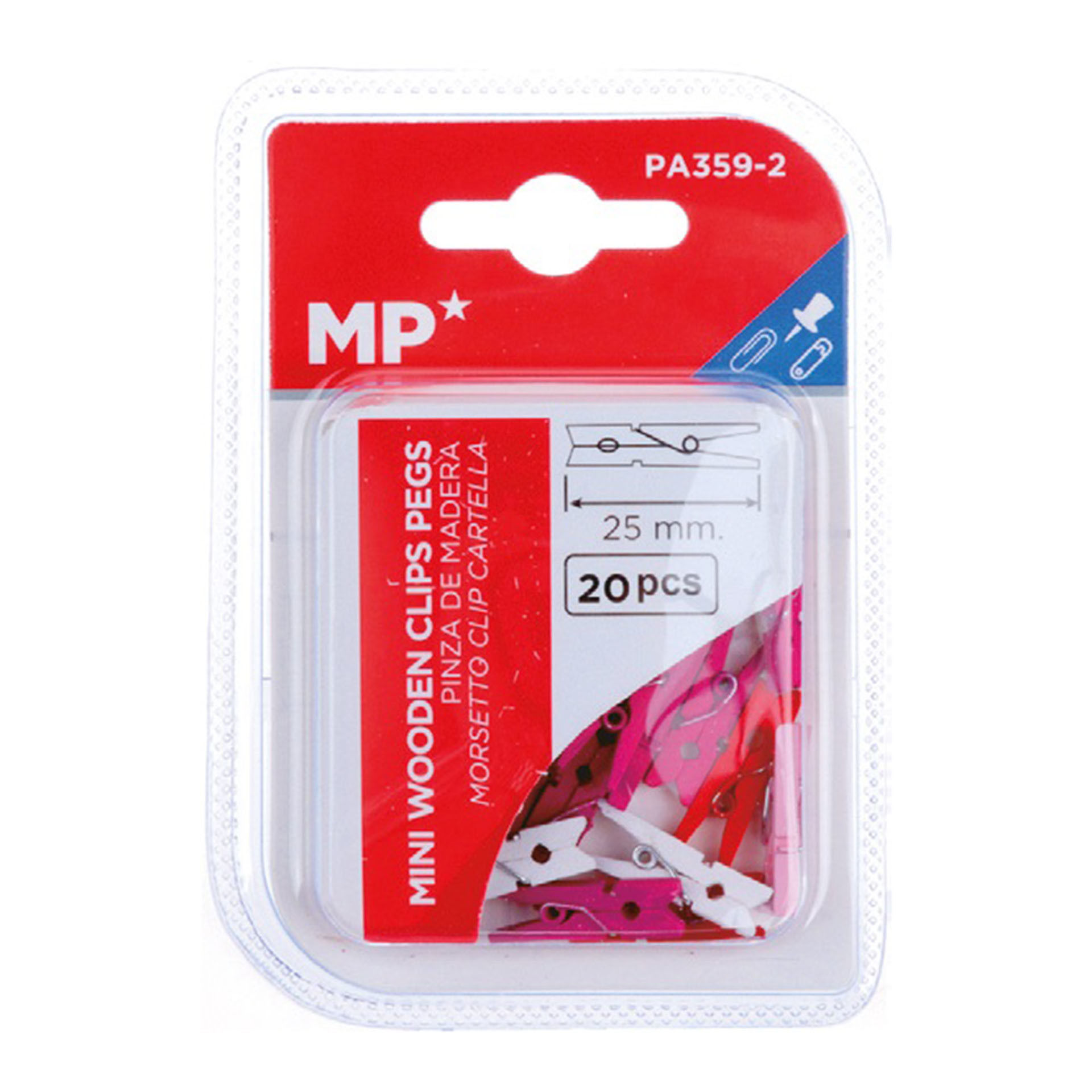 PINZA MADIRA COLORATE 25MM 20P MP