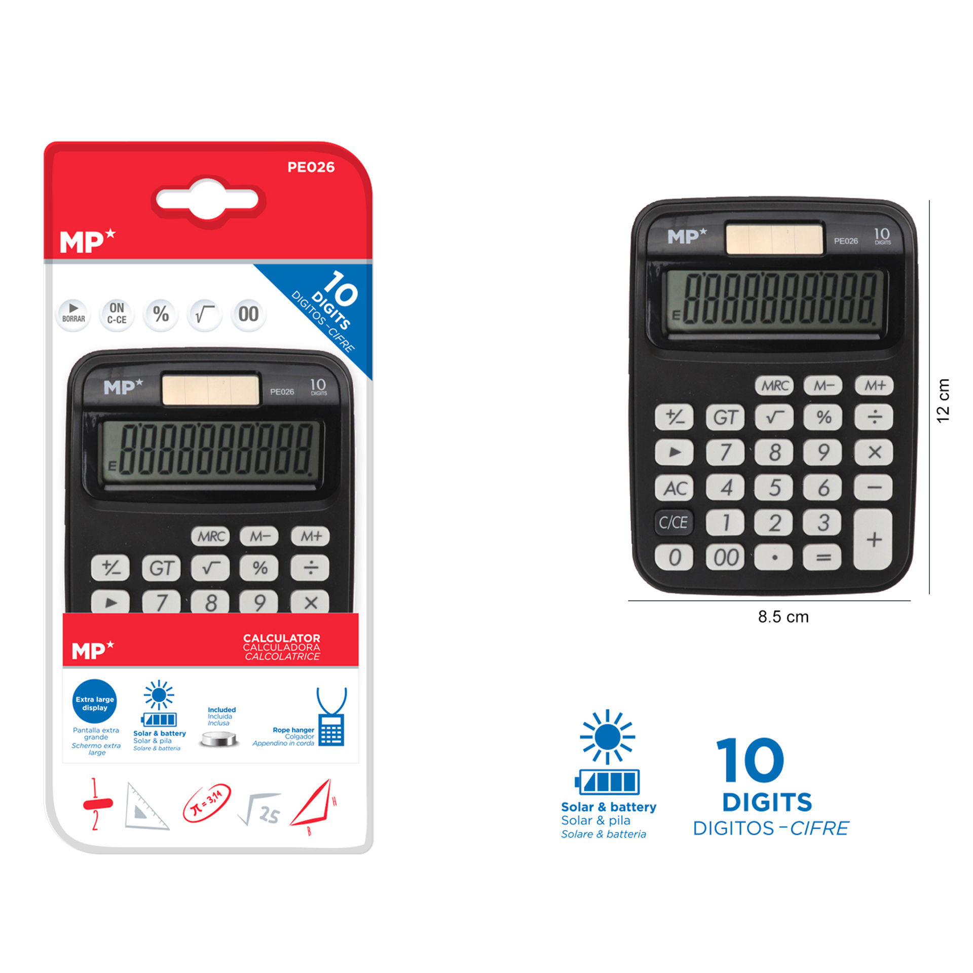 CALCOLATRICE SOLARE E PILLE MP
