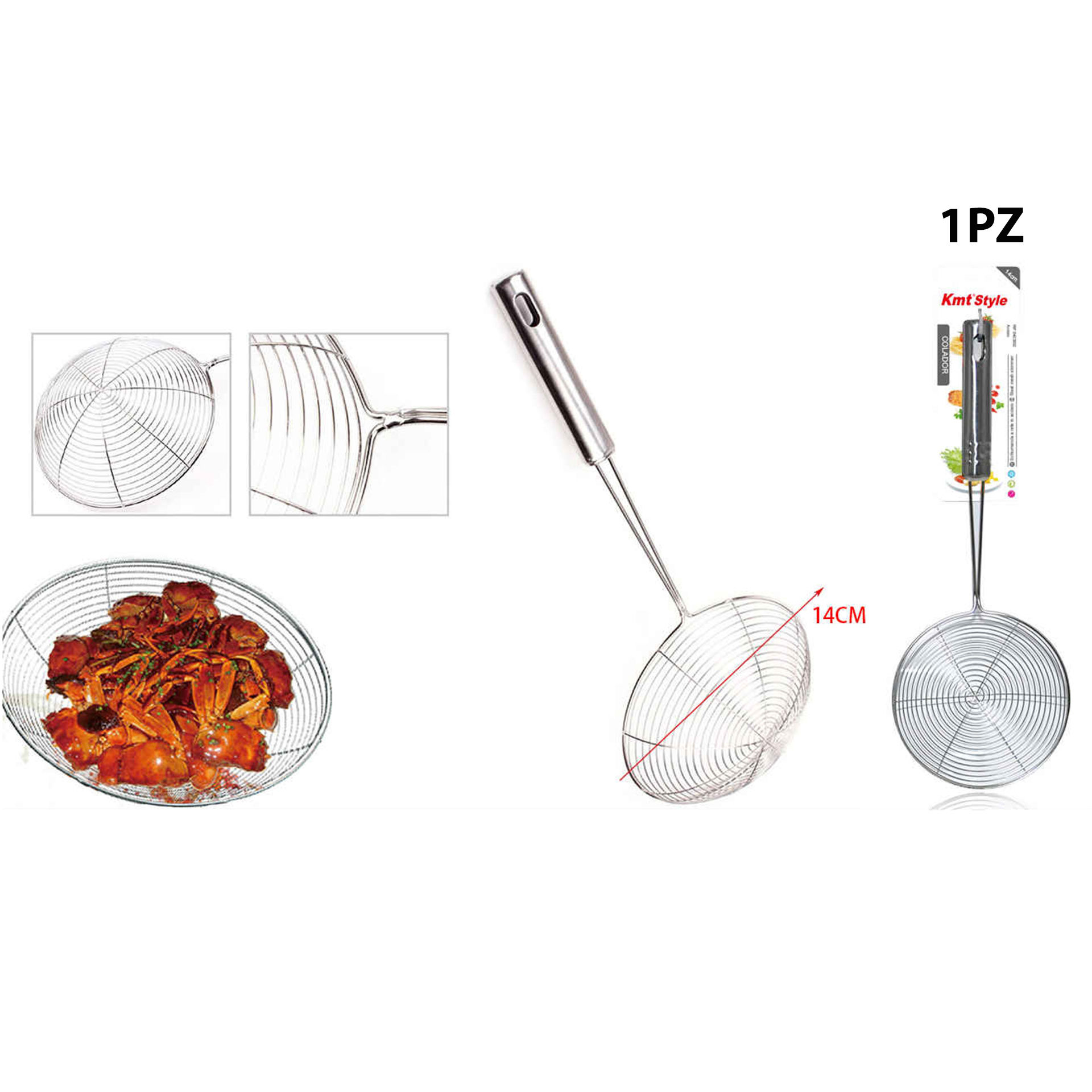 SCHIUMAROLA A RETE IN ACCIAIO 14CM