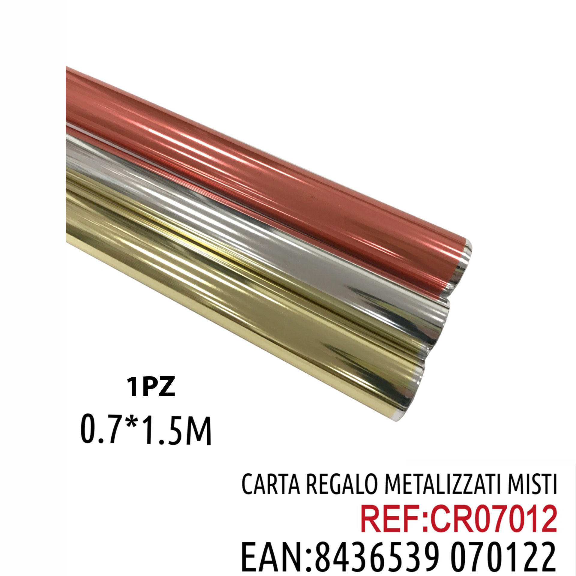 CARTA REGALO METALIZZATI MISTI 0.7*1.5M