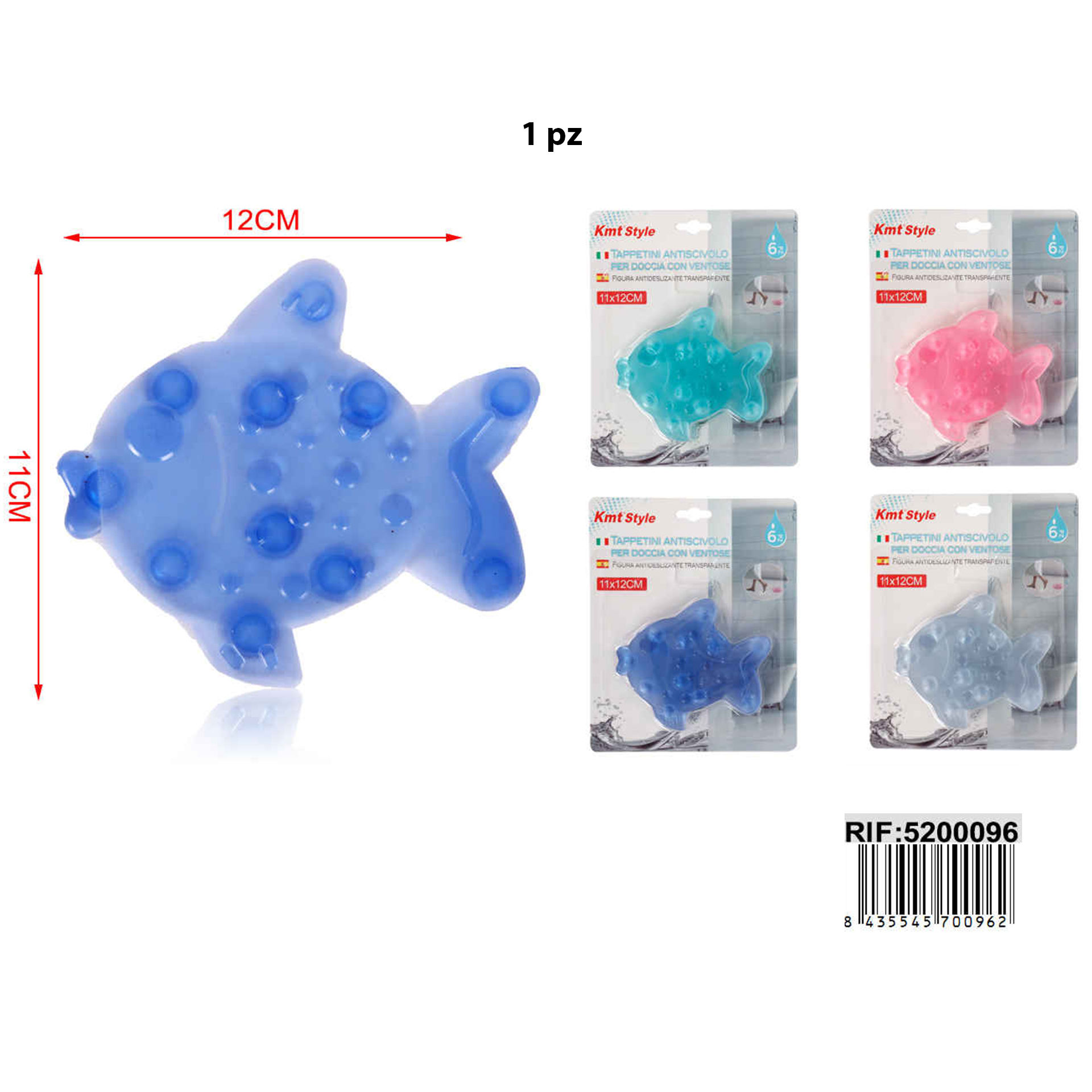 TAPPETO ANTISCIVOLO PER DOCCIA PESCE 6PZ
