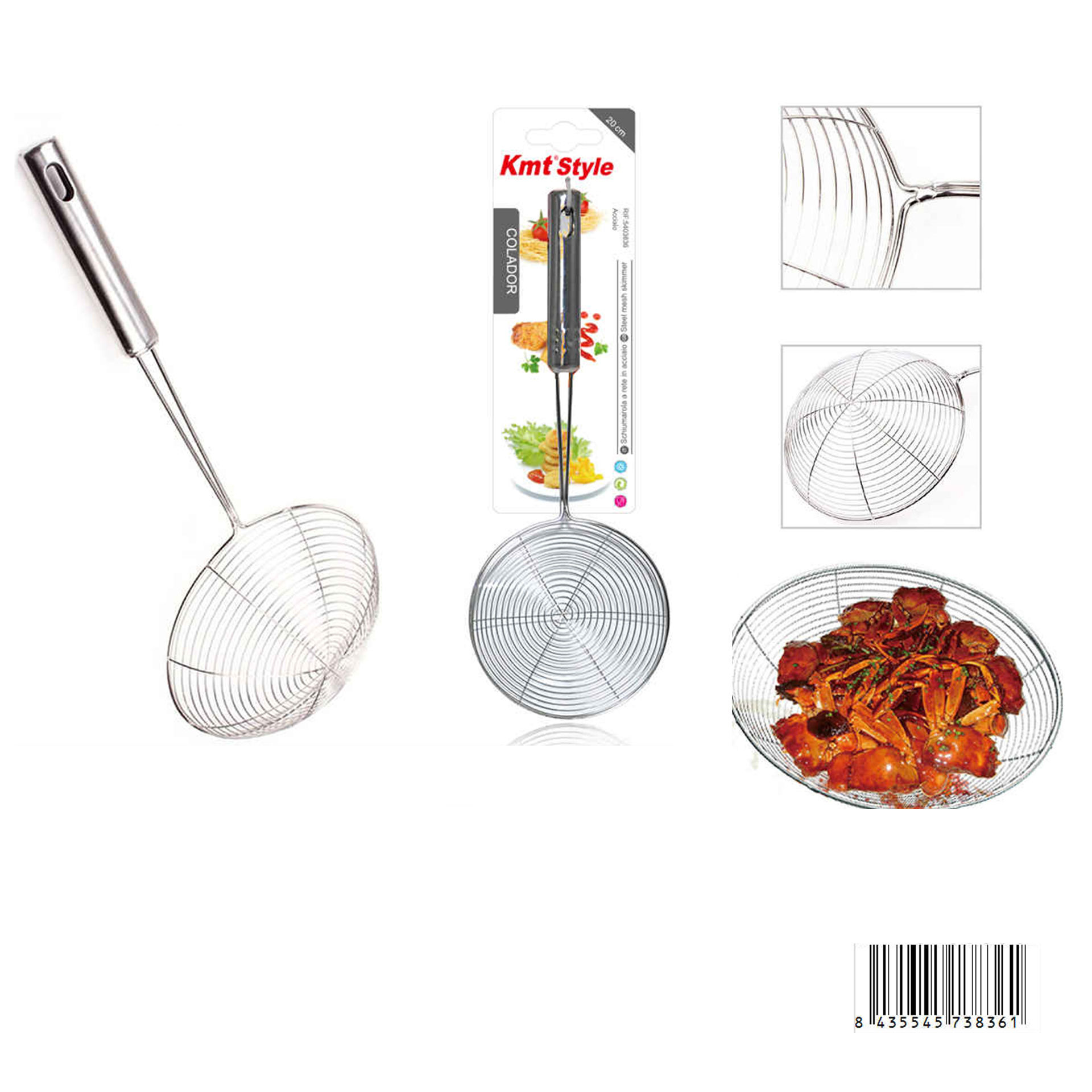 SCHIUMAROLA A RETE IN ACCIAIO 20CM