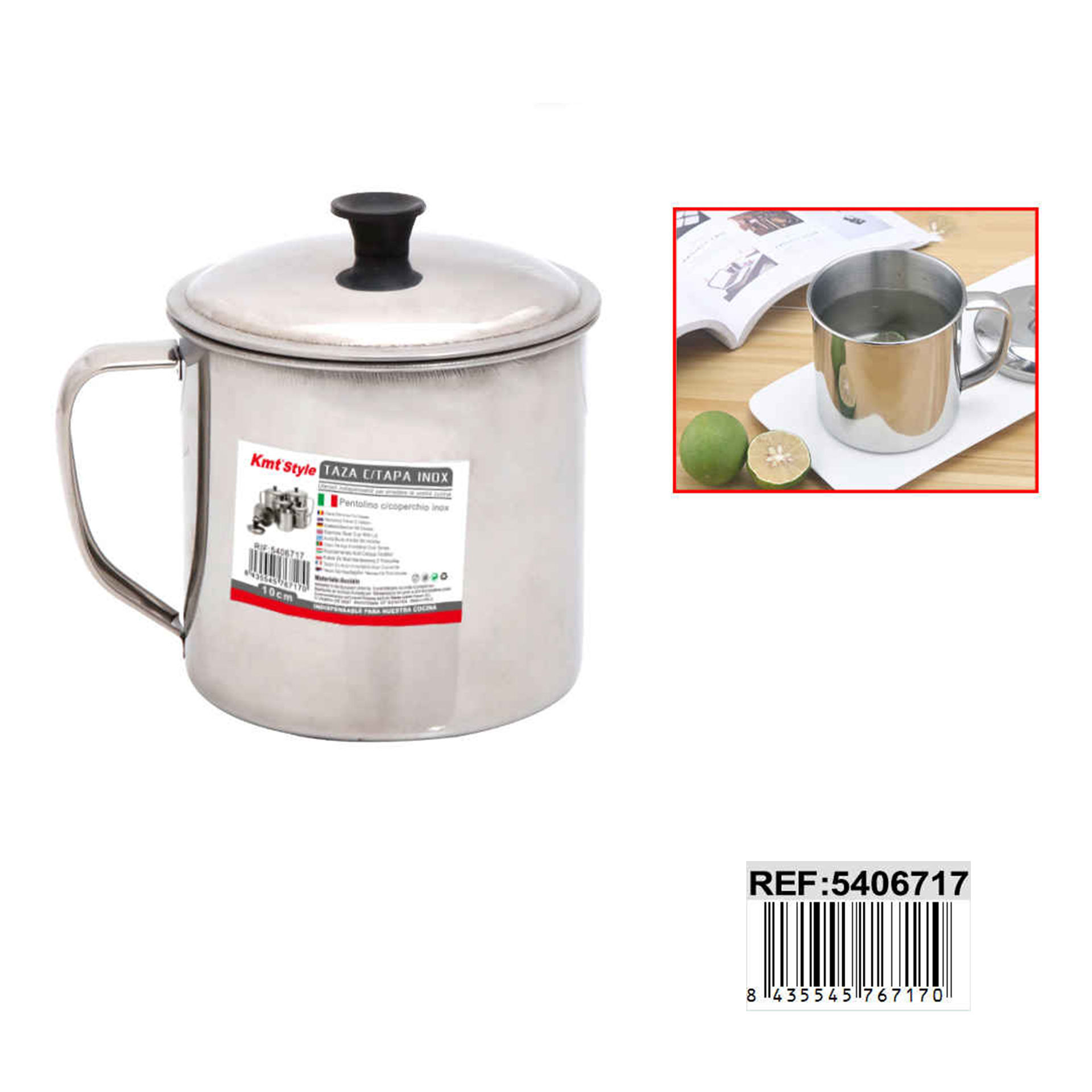 PENTOLINO C/COPERCHIO INOX 10CM