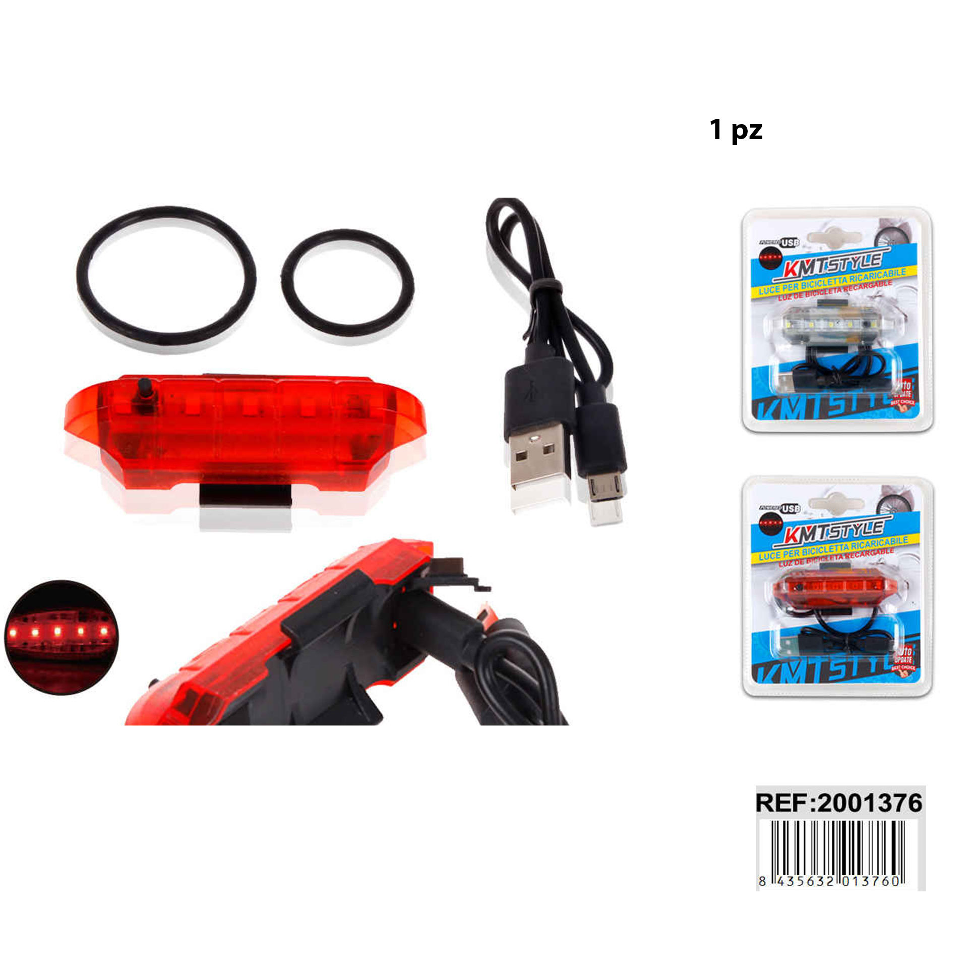 FANALE POSTERIORE PER BICICLETTA RICARICABILE