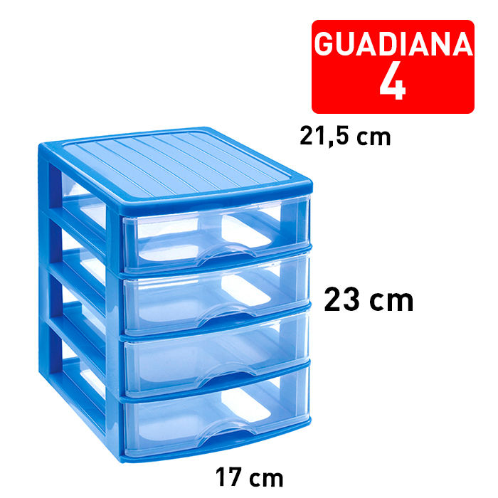 CASSETTIERA 4 CASSETTI GUADIANA BLU CAJPlastic Forte