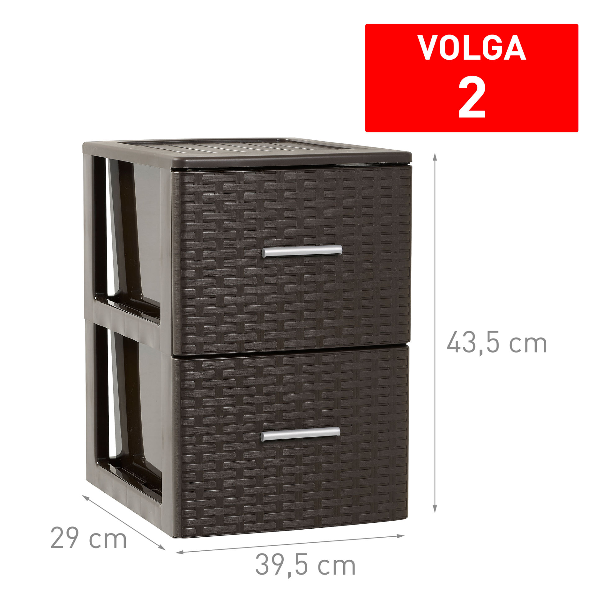 CASSETTIERA 2 CASSETTI VOLGA RATTAN WENGUEPlastic Forte