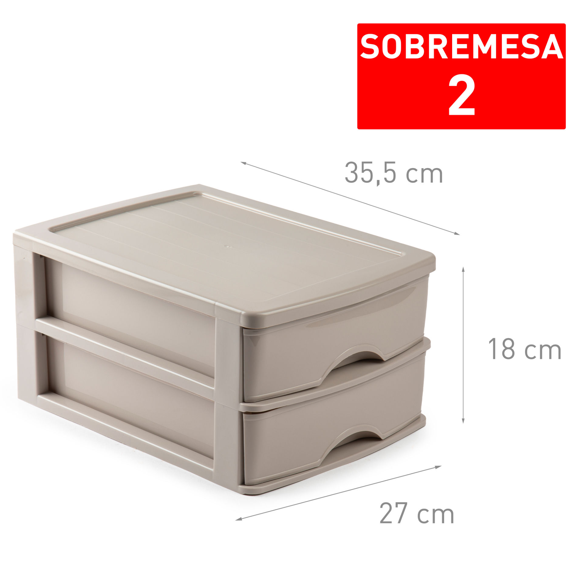 CASSETTIERA DA SCRIVANIA 2 CASSETTI MARRON F18J ALPlastic Forte